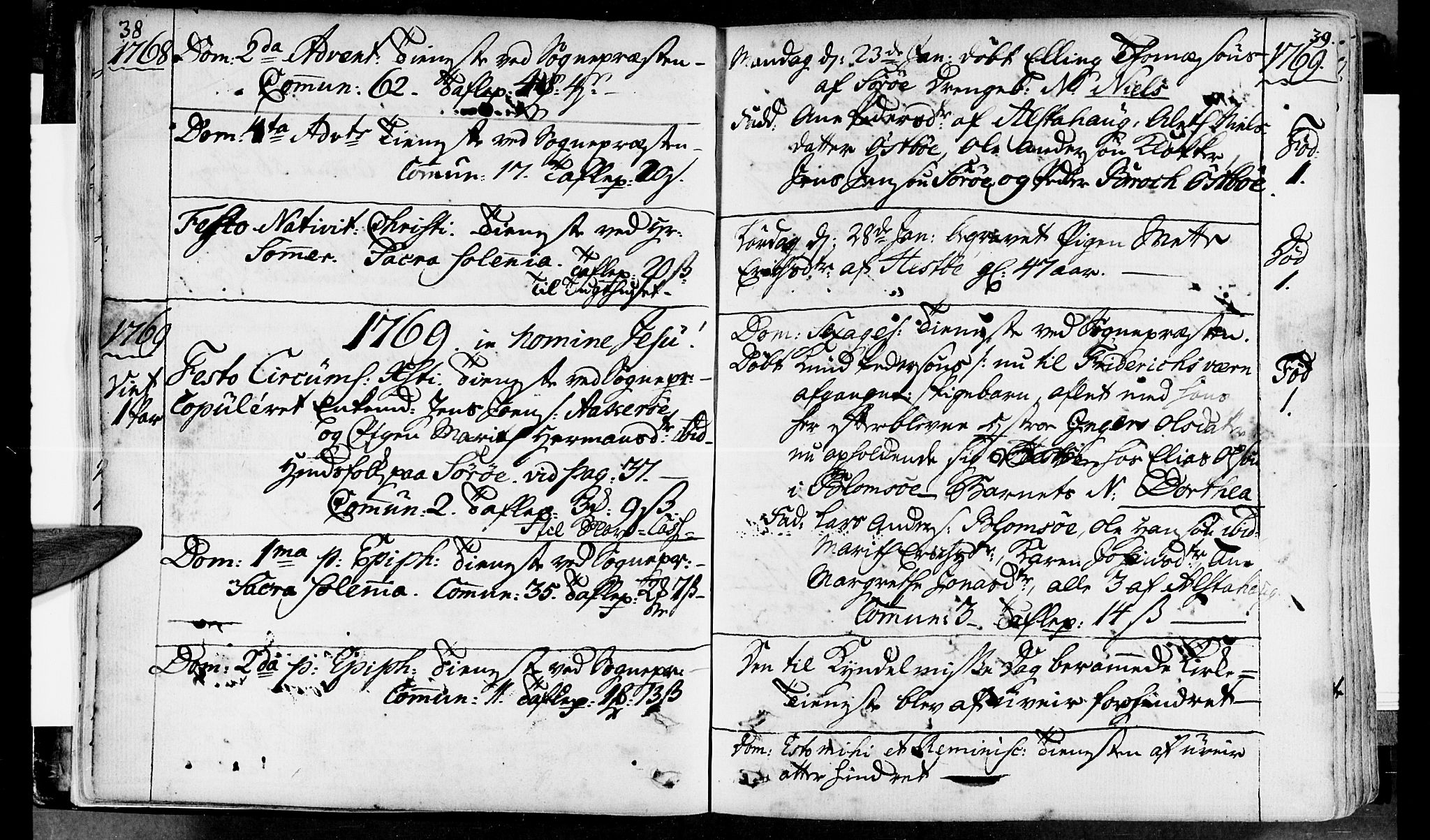 Ministerialprotokoller, klokkerbøker og fødselsregistre - Nordland, AV/SAT-A-1459/830/L0436: Parish register (official) no. 830A05 /1, 1737-1804, p. 38-39