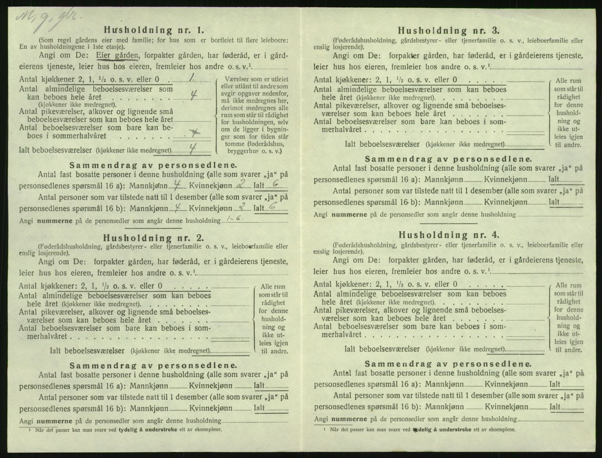 SAK, 1920 census for Øyestad, 1920, p. 399