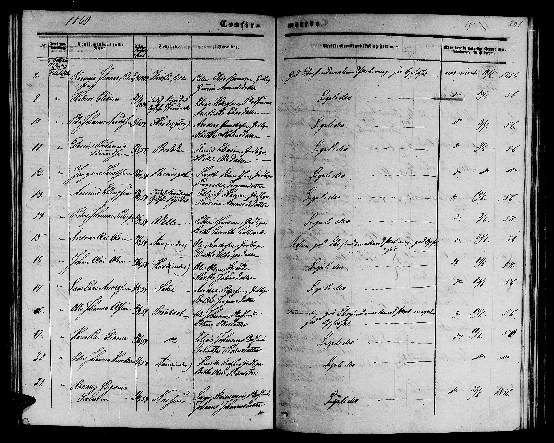 Ministerialprotokoller, klokkerbøker og fødselsregistre - Møre og Romsdal, AV/SAT-A-1454/513/L0188: Parish register (copy) no. 513C02, 1865-1882, p. 207