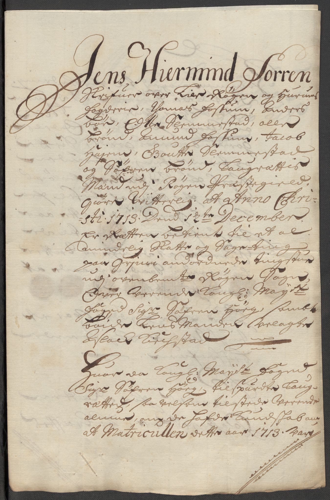 Rentekammeret inntil 1814, Reviderte regnskaper, Fogderegnskap, RA/EA-4092/R31/L1708: Fogderegnskap Hurum, Røyken, Eiker, Lier og Buskerud, 1713, p. 343