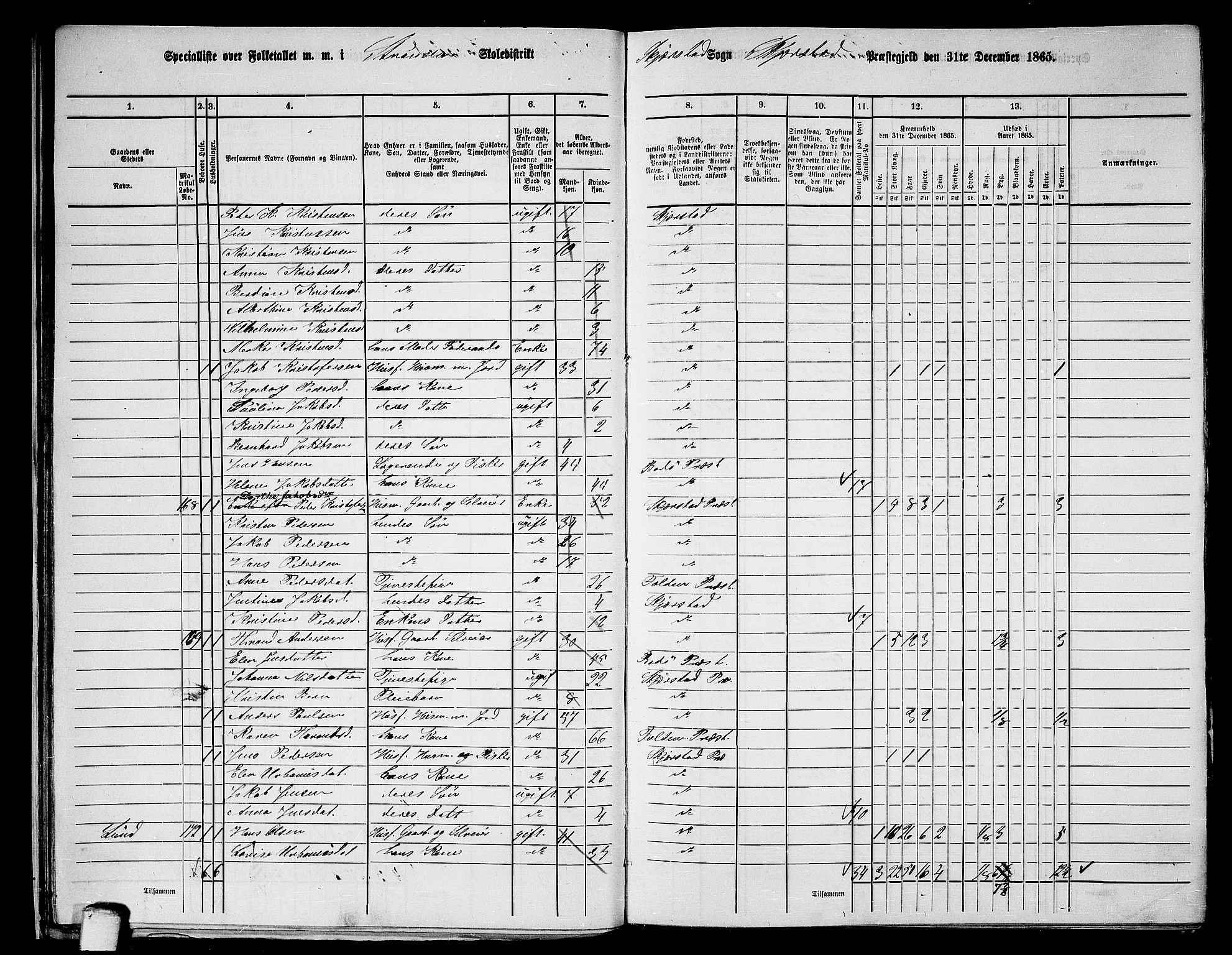 RA, 1865 census for Skjerstad, 1865, p. 31