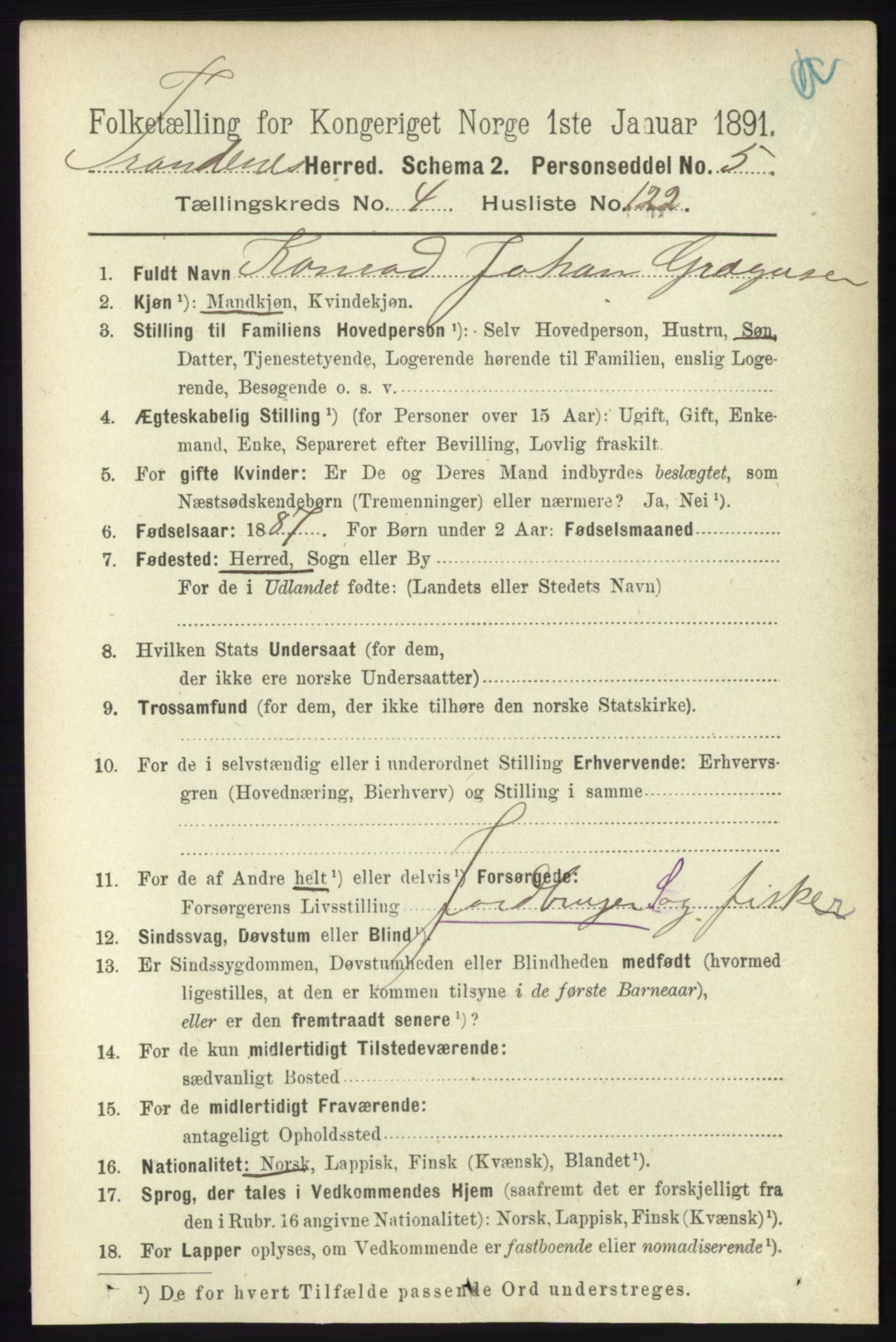 RA, 1891 census for 1914 Trondenes, 1891, p. 2690