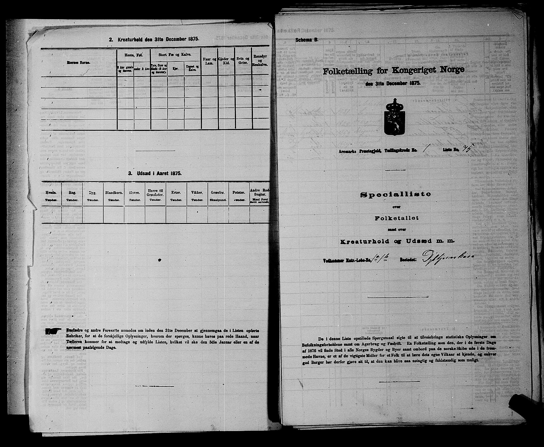 RA, 1875 census for 0118P Aremark, 1875, p. 33