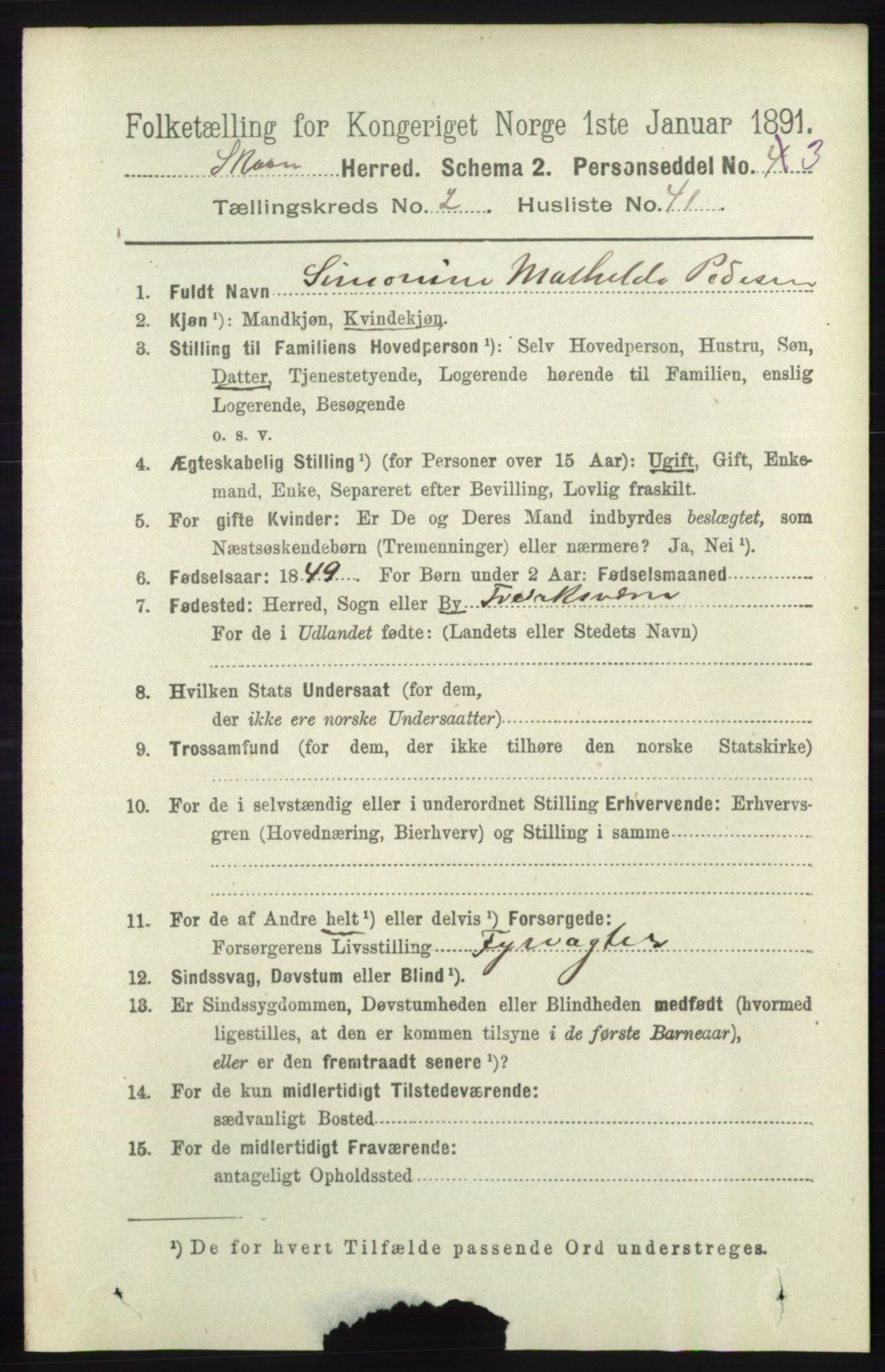 RA, 1891 census for 1153 Skåre, 1891, p. 1004