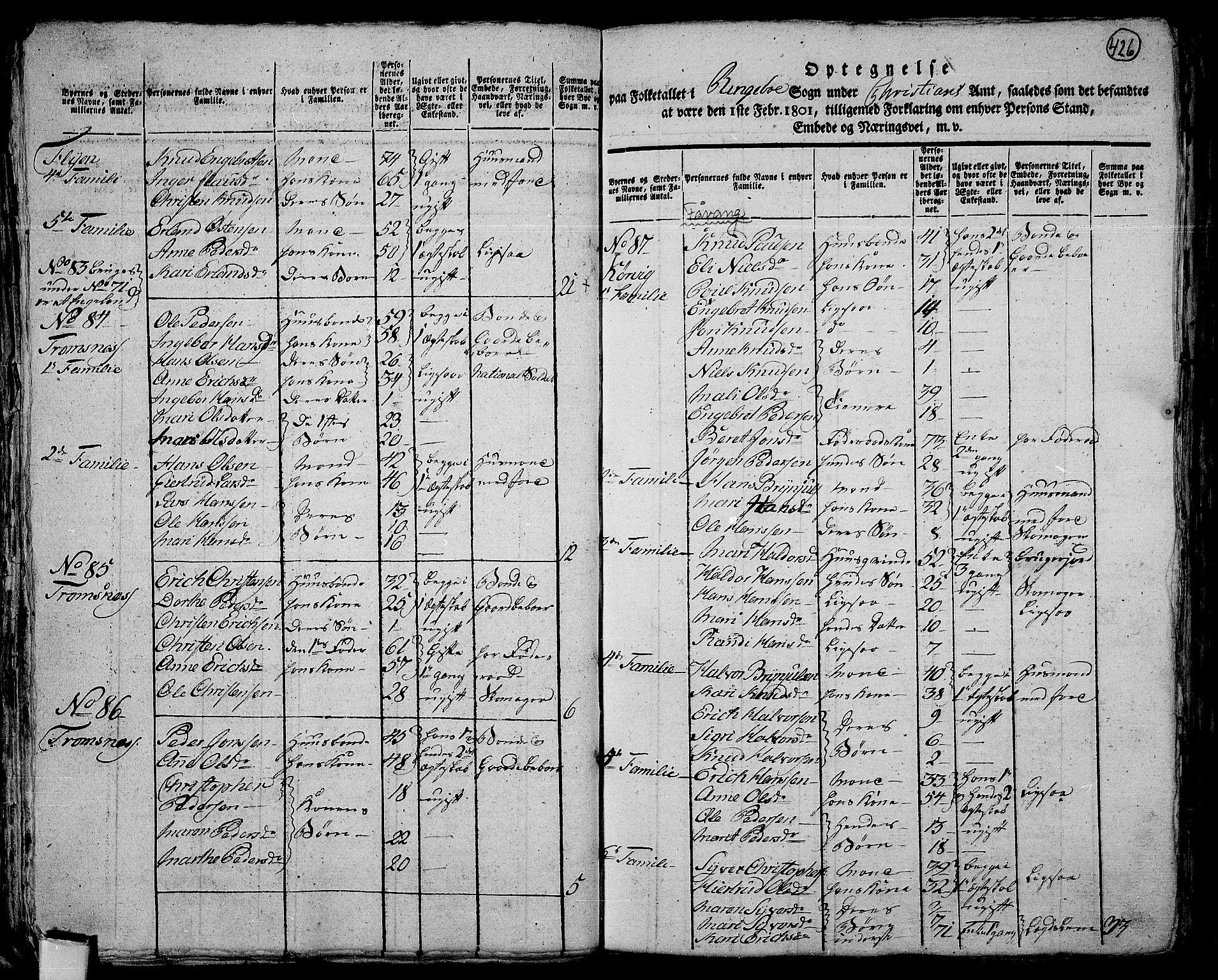 RA, 1801 census for 0520P Ringebu, 1801, p. 425b-426a