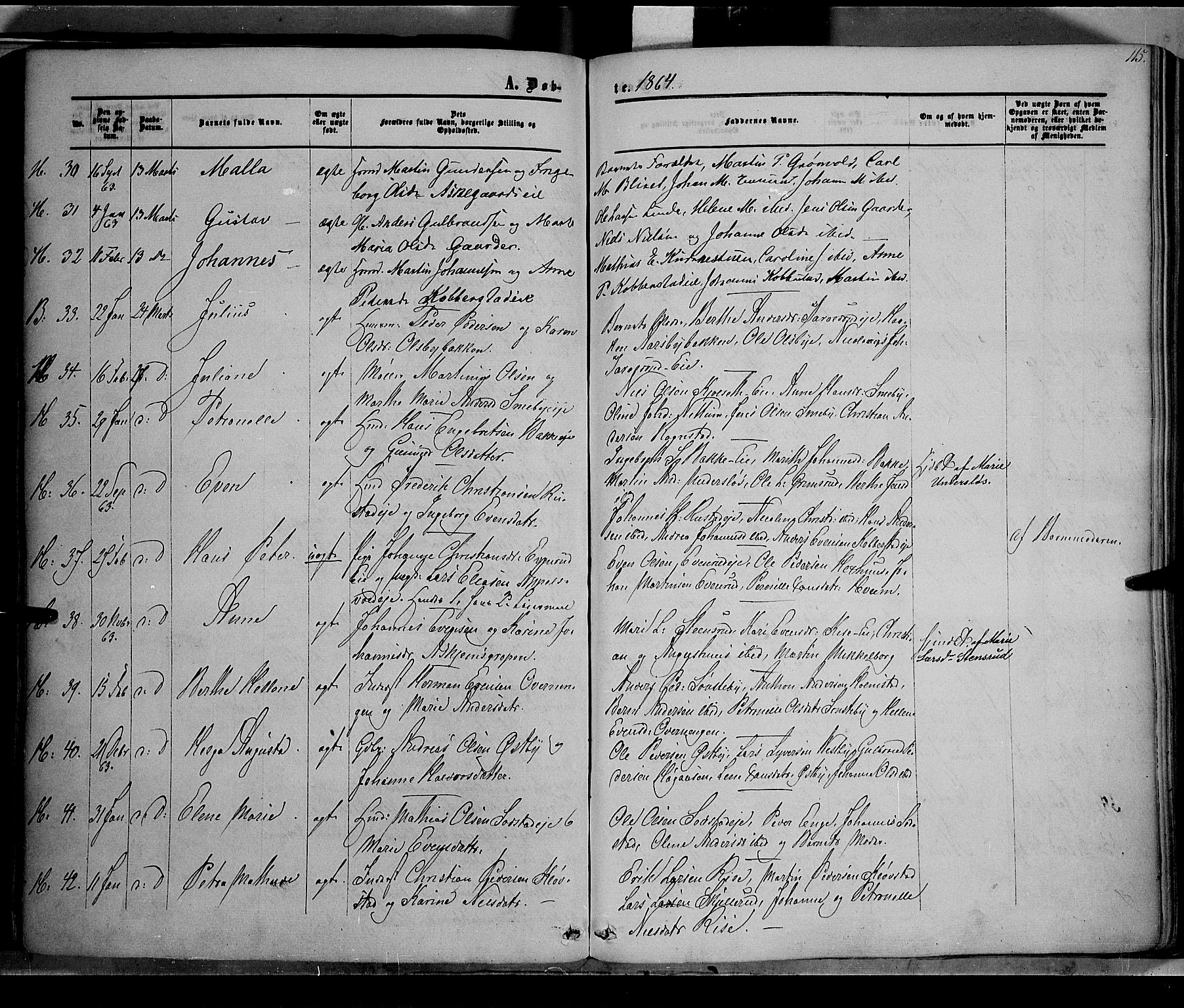 Østre Toten prestekontor, AV/SAH-PREST-104/H/Ha/Haa/L0004: Parish register (official) no. 4, 1857-1865, p. 115