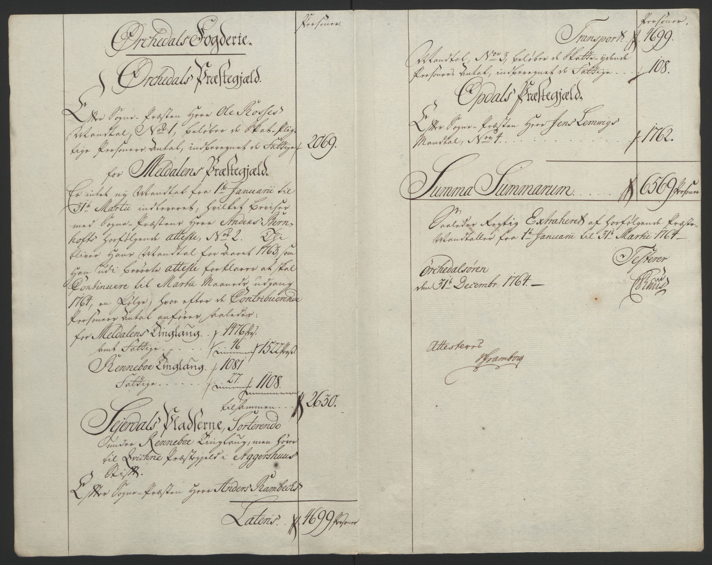 Rentekammeret inntil 1814, Reviderte regnskaper, Fogderegnskap, RA/EA-4092/R60/L4094: Ekstraskatten Orkdal og Gauldal, 1762-1765, p. 143