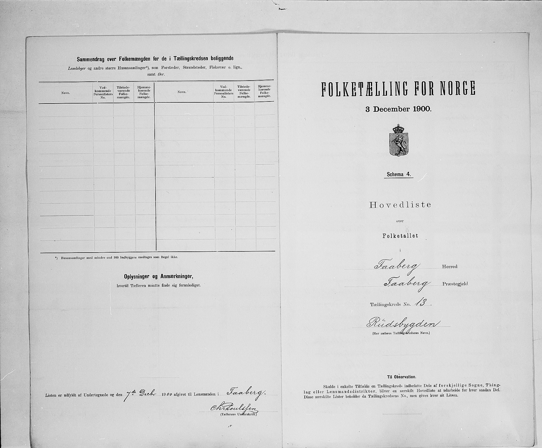SAH, 1900 census for Fåberg, 1900, p. 56