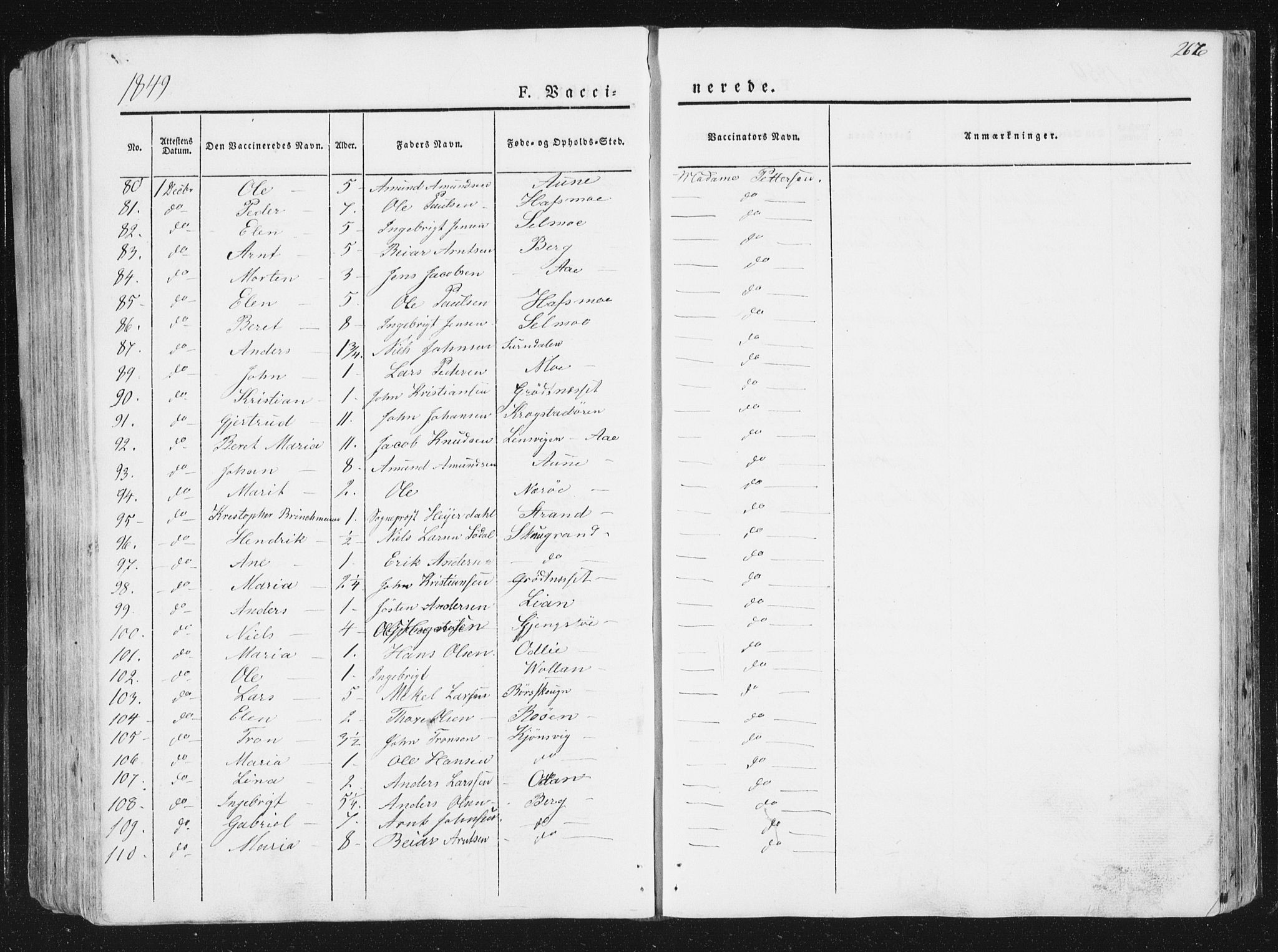 Ministerialprotokoller, klokkerbøker og fødselsregistre - Sør-Trøndelag, SAT/A-1456/630/L0493: Parish register (official) no. 630A06, 1841-1851, p. 266