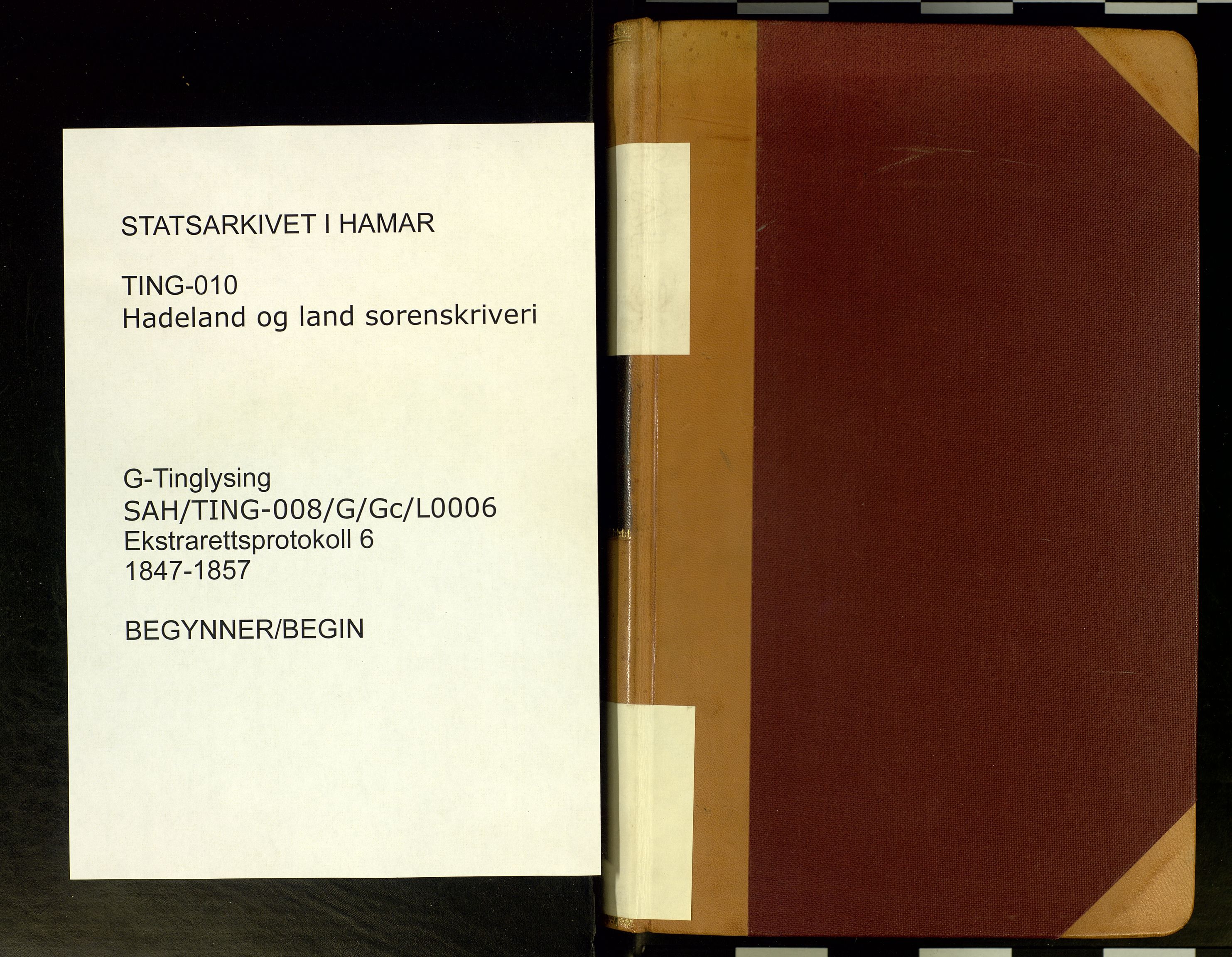 Hadeland og Land tingrett, AV/SAH-TING-010/G/Gc/L0006: Ekstrarettsprotokoll, 1847-1857