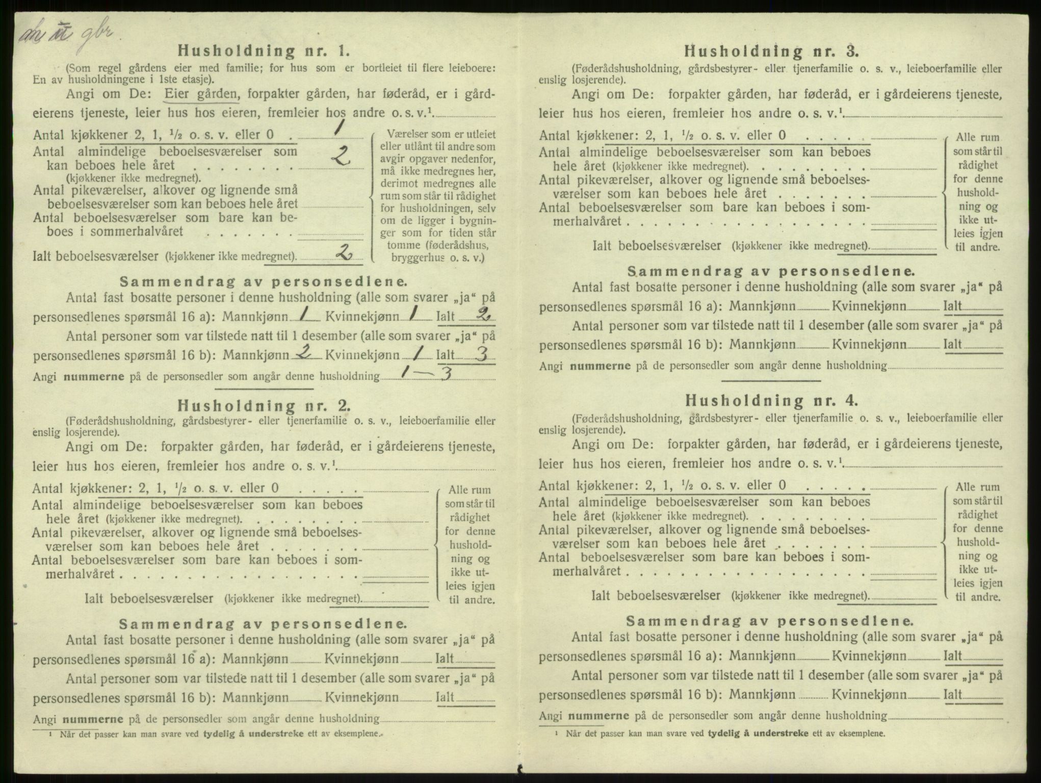 SAB, 1920 census for Gulen, 1920, p. 923