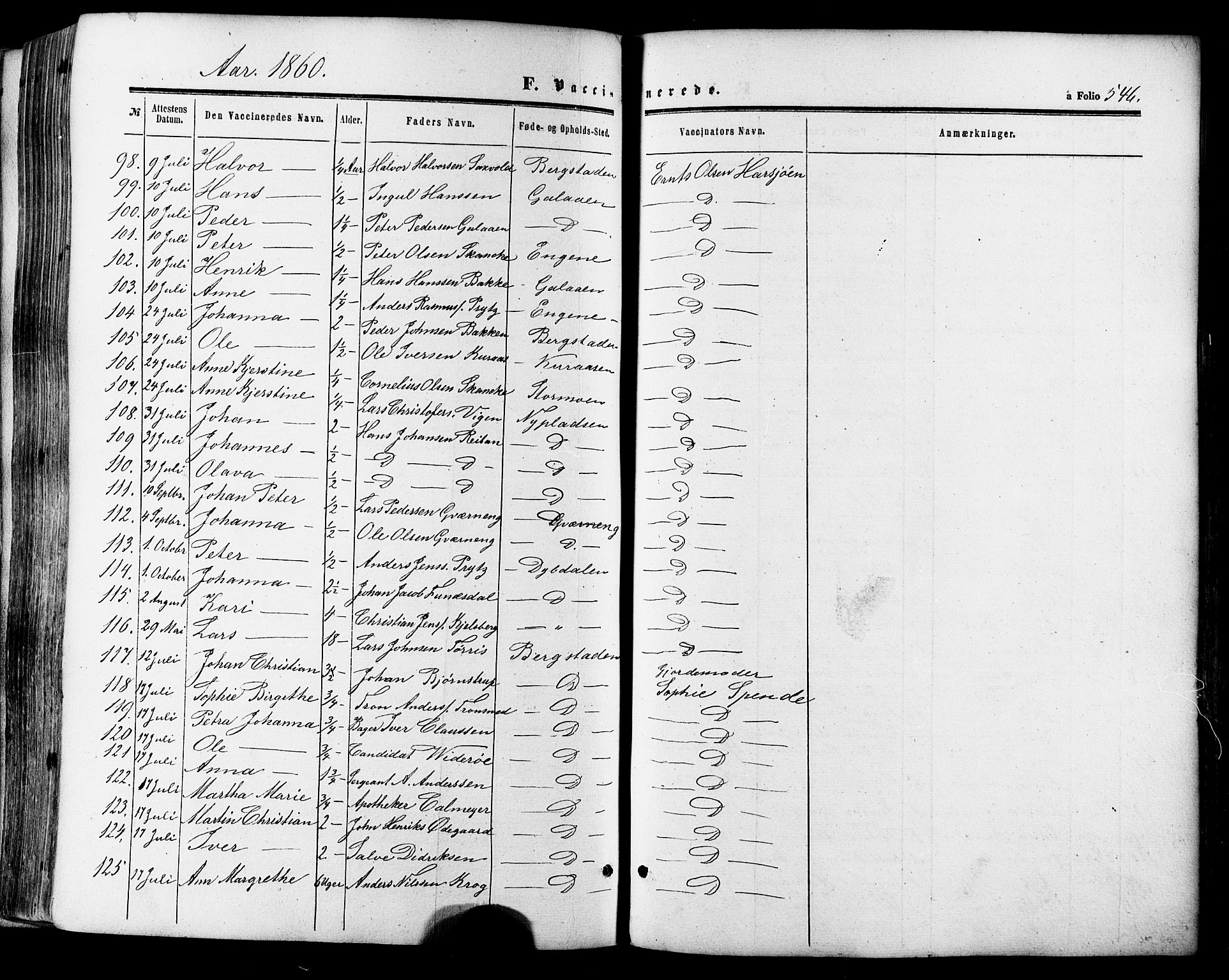 Ministerialprotokoller, klokkerbøker og fødselsregistre - Sør-Trøndelag, AV/SAT-A-1456/681/L0932: Parish register (official) no. 681A10, 1860-1878, p. 546