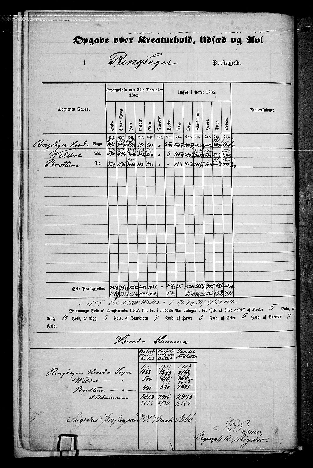 RA, 1865 census for Ringsaker, 1865, p. 20