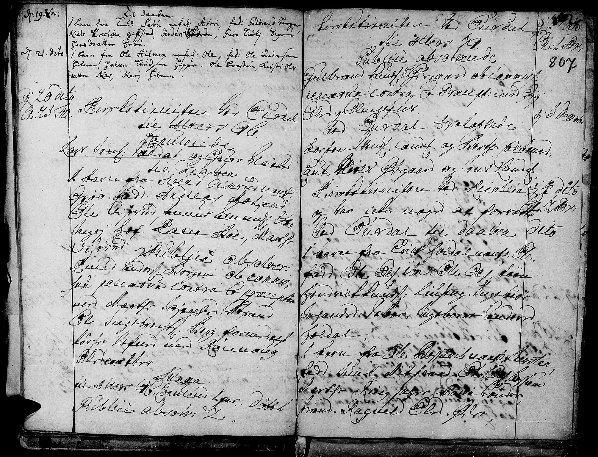 Aurdal prestekontor, AV/SAH-PREST-126/H/Ha/Haa/L0001: Parish register (official) no. 1-3, 1692-1730, p. 807