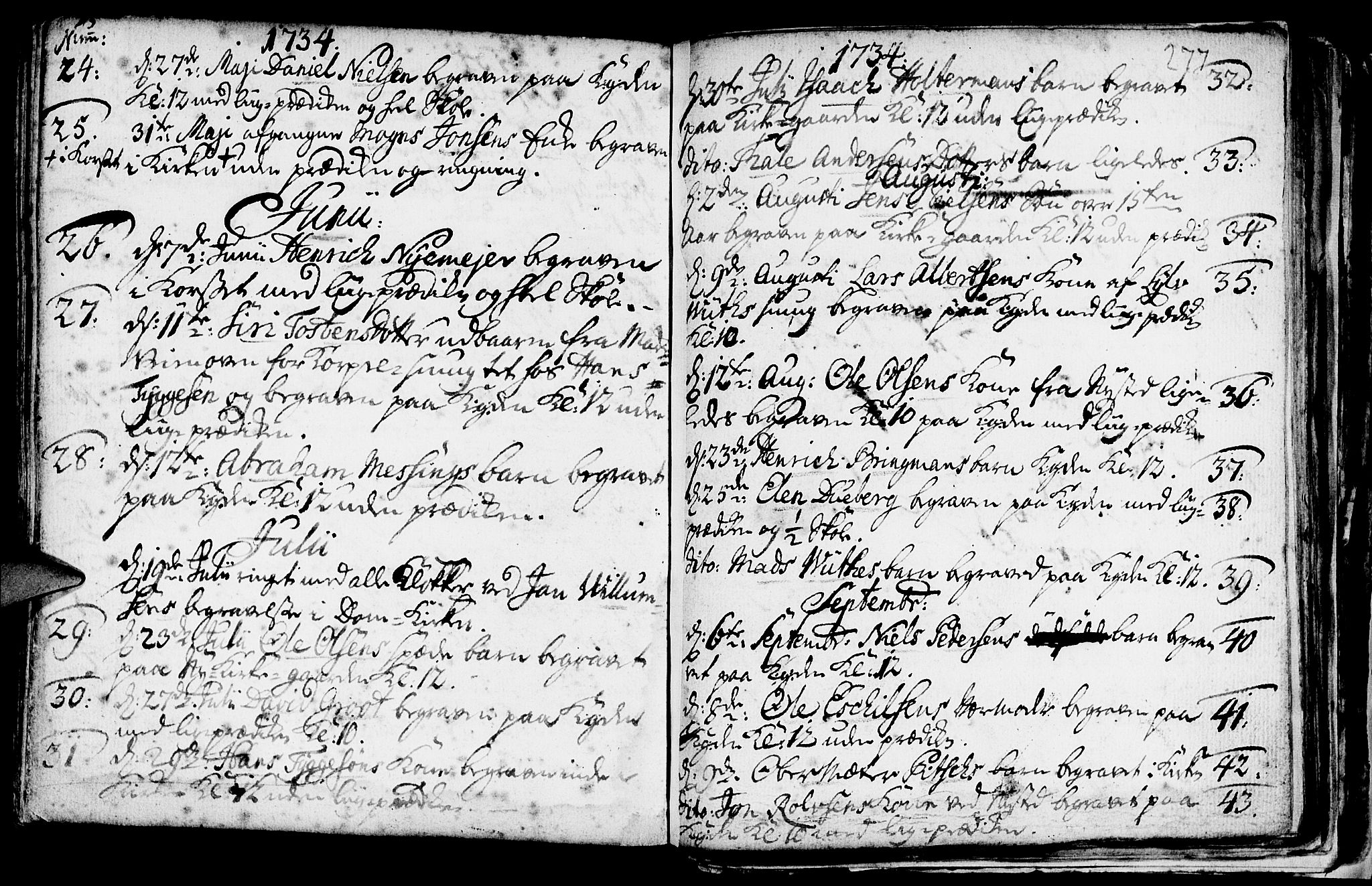 Nykirken Sokneprestembete, SAB/A-77101/H/Haa/L0009: Parish register (official) no. A 9, 1689-1759, p. 277