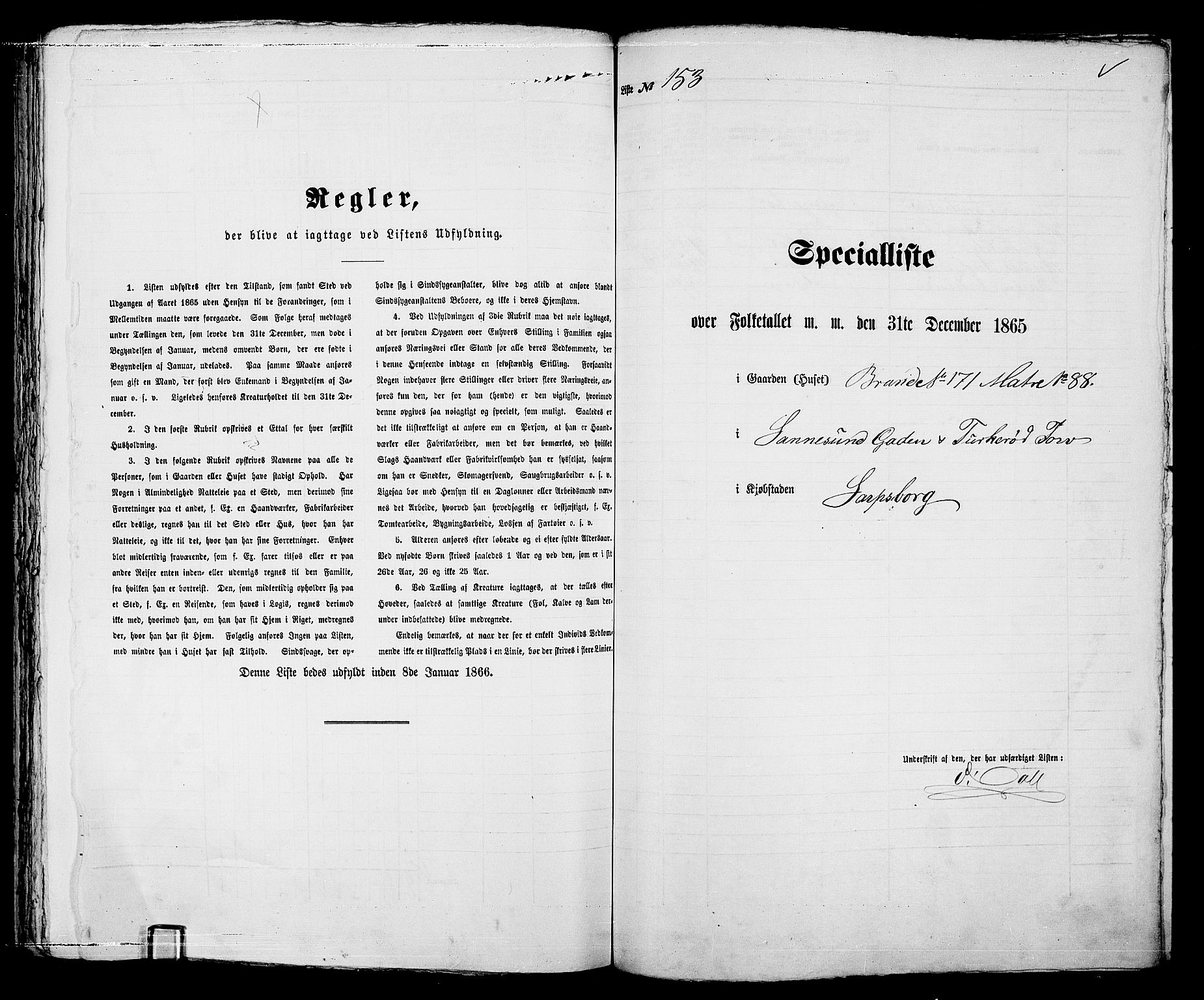 RA, 1865 census for Sarpsborg, 1865, p. 313