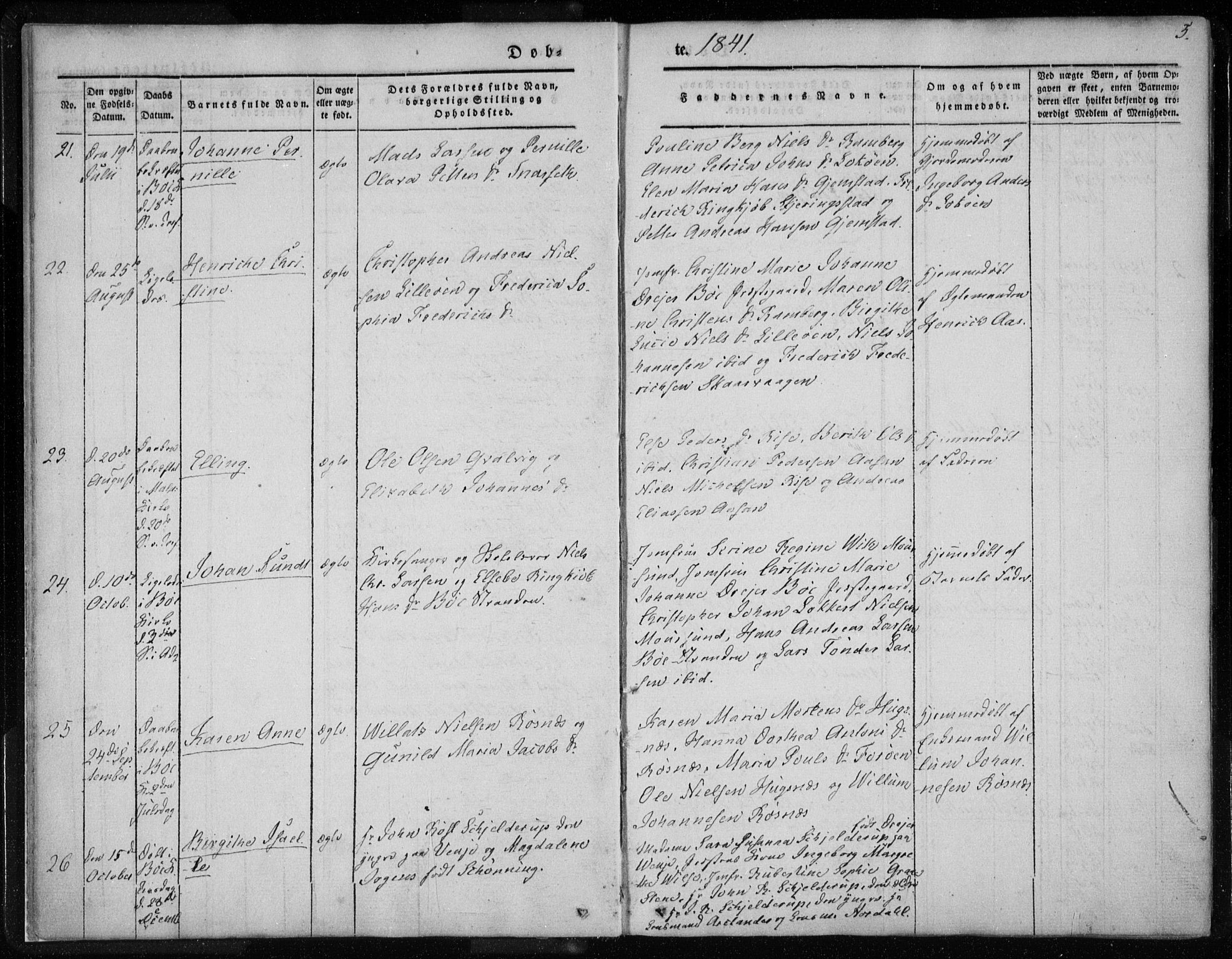 Ministerialprotokoller, klokkerbøker og fødselsregistre - Nordland, AV/SAT-A-1459/891/L1299: Parish register (official) no. 891A04, 1841-1856, p. 5