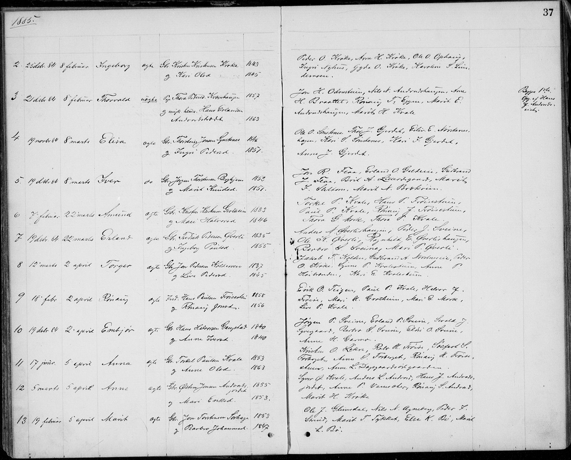 Lom prestekontor, AV/SAH-PREST-070/L/L0013: Parish register (copy) no. 13, 1874-1938, p. 37