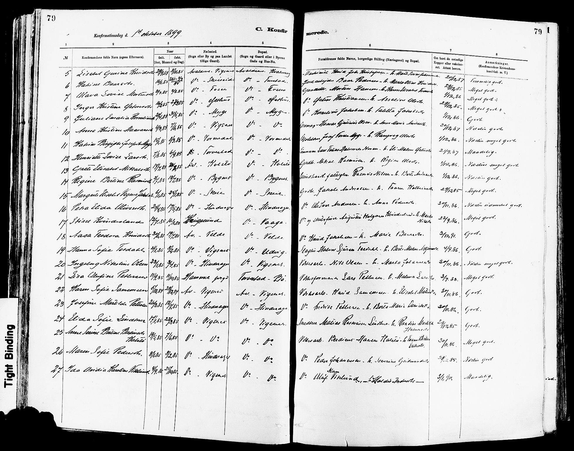 Avaldsnes sokneprestkontor, AV/SAST-A -101851/H/Ha/Haa/L0015: Parish register (official) no. A 15, 1880-1906, p. 79