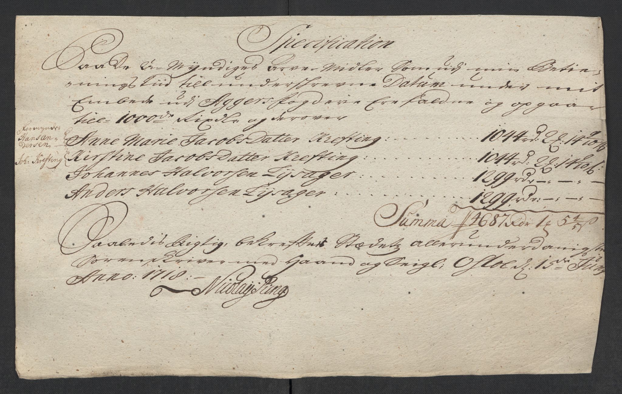 Rentekammeret inntil 1814, Reviderte regnskaper, Fogderegnskap, AV/RA-EA-4092/R10/L0456: Fogderegnskap Aker og Follo, 1718, p. 175