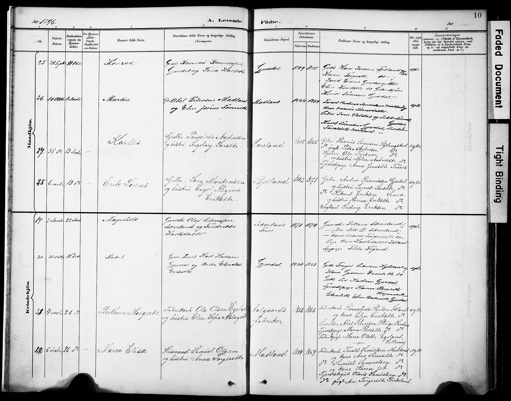 Lye sokneprestkontor, SAST/A-101794/001/30BA/L0012: Parish register (official) no. A 11, 1896-1909, p. 10