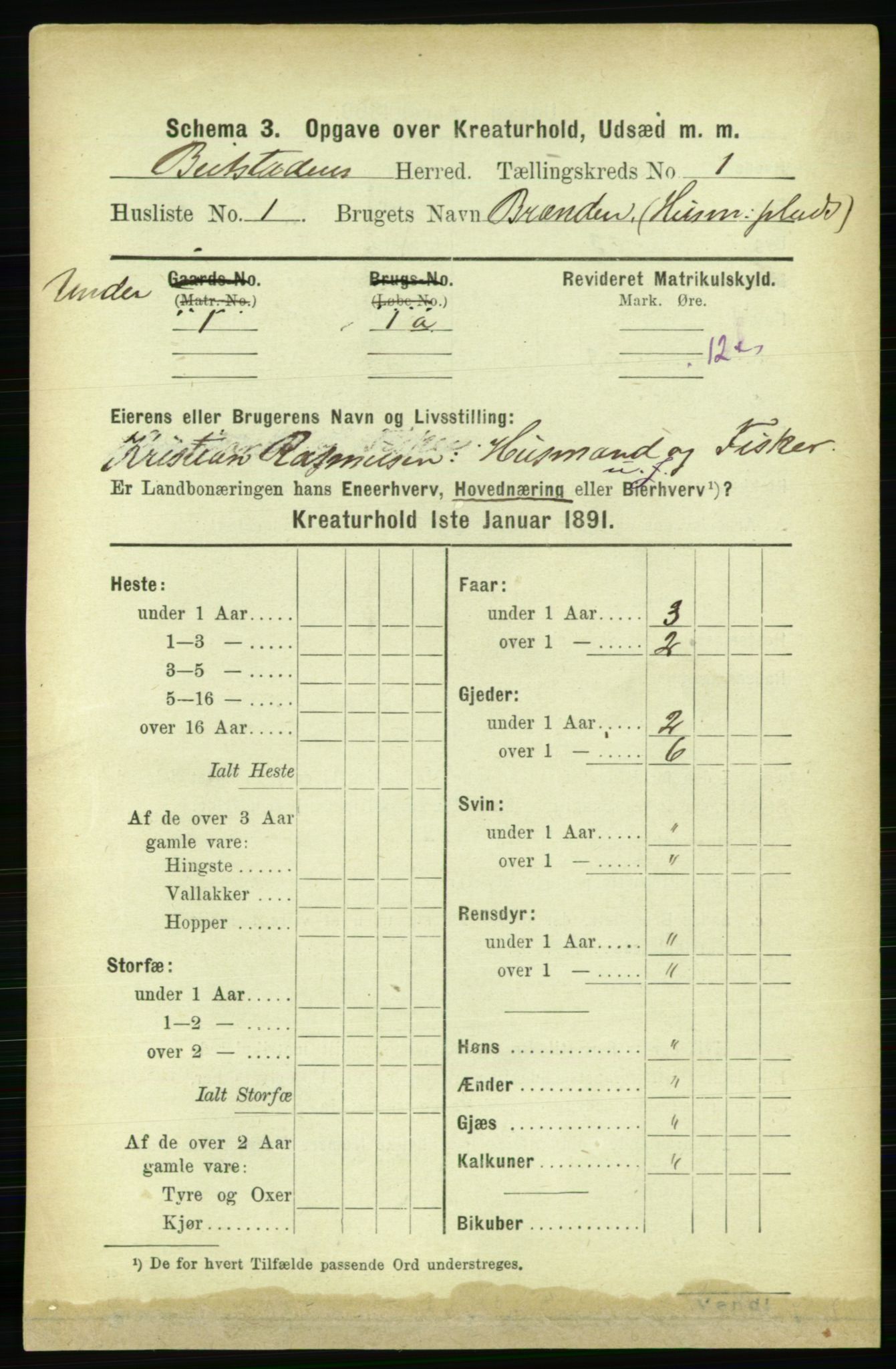 RA, 1891 census for 1727 Beitstad, 1891, p. 5656