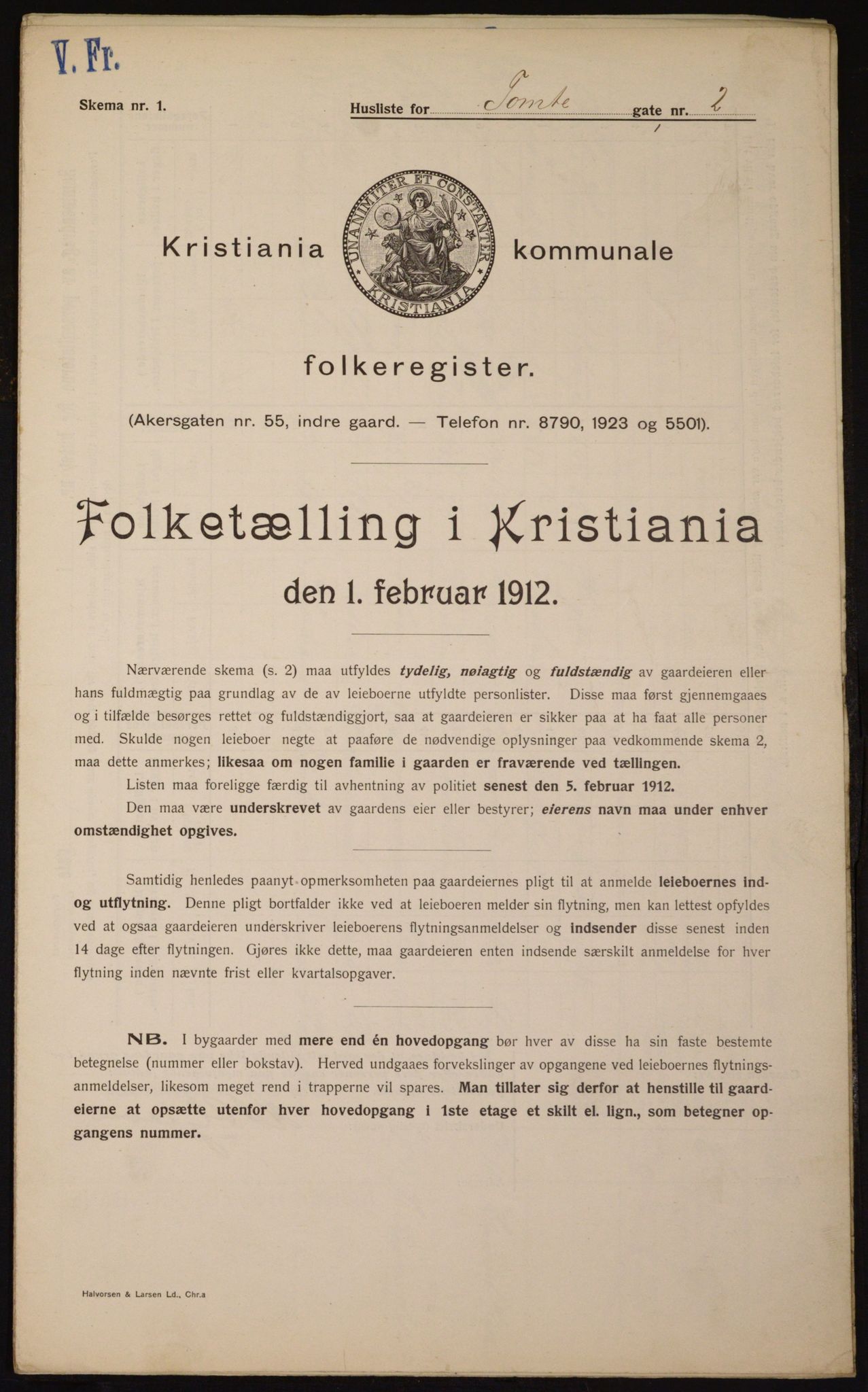 OBA, Municipal Census 1912 for Kristiania, 1912, p. 113415