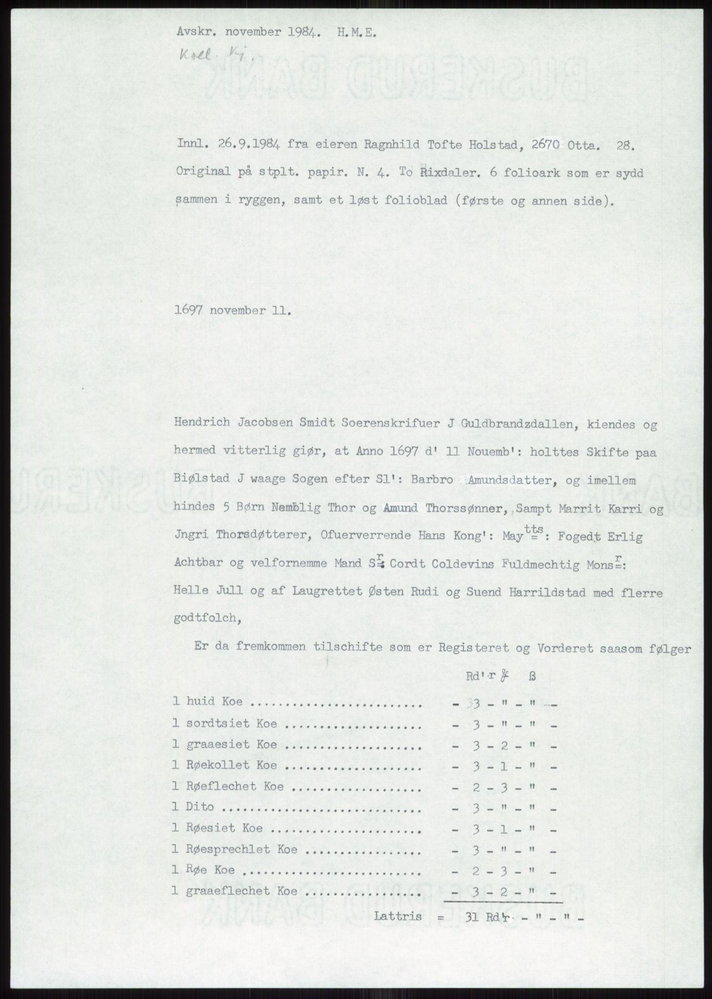 Samlinger til kildeutgivelse, Diplomavskriftsamlingen, AV/RA-EA-4053/H/Ha, p. 332