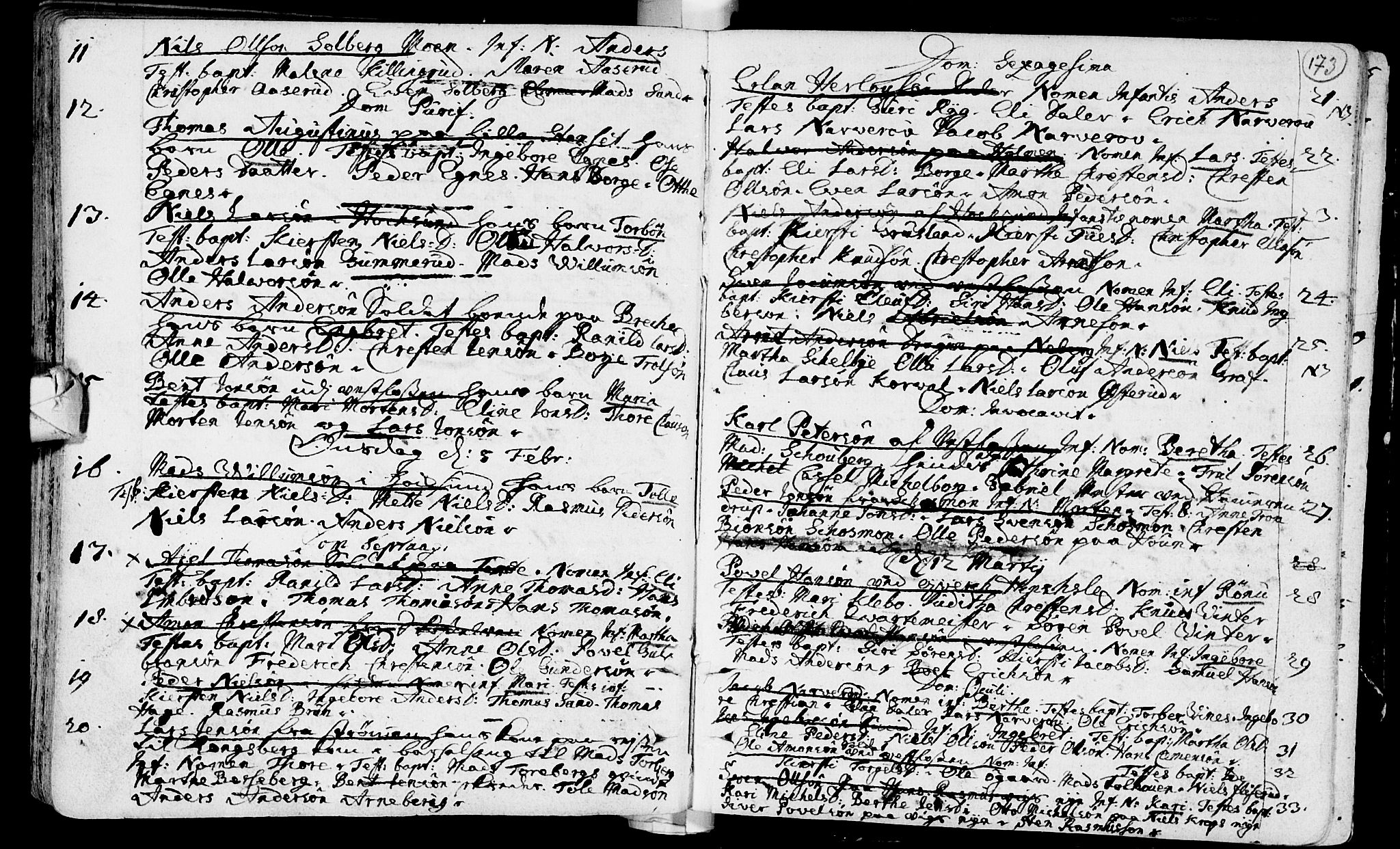 Eiker kirkebøker, AV/SAKO-A-4/F/Fa/L0002: Parish register (official) no. I 2, 1705-1724, p. 173