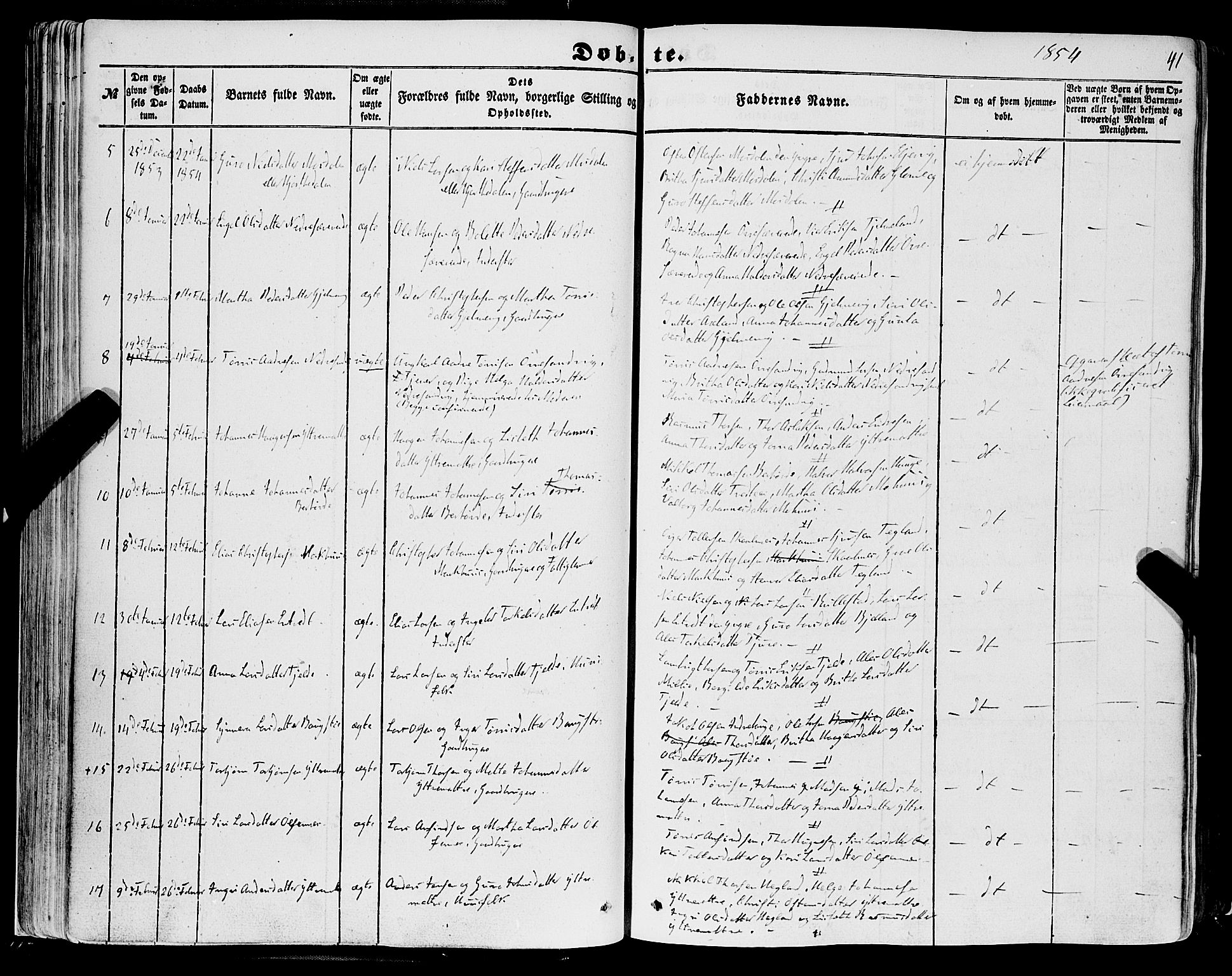 Skånevik sokneprestembete, SAB/A-77801/H/Haa: Parish register (official) no. A 5I, 1848-1869, p. 41
