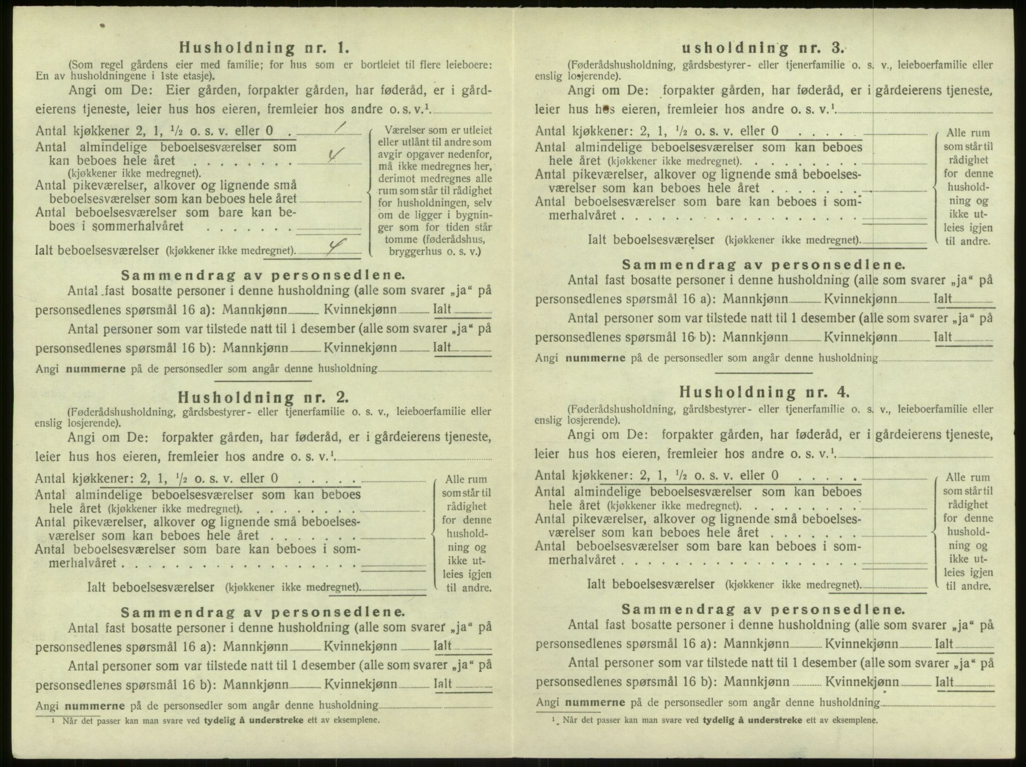 SAB, 1920 census for Haus, 1920, p. 820