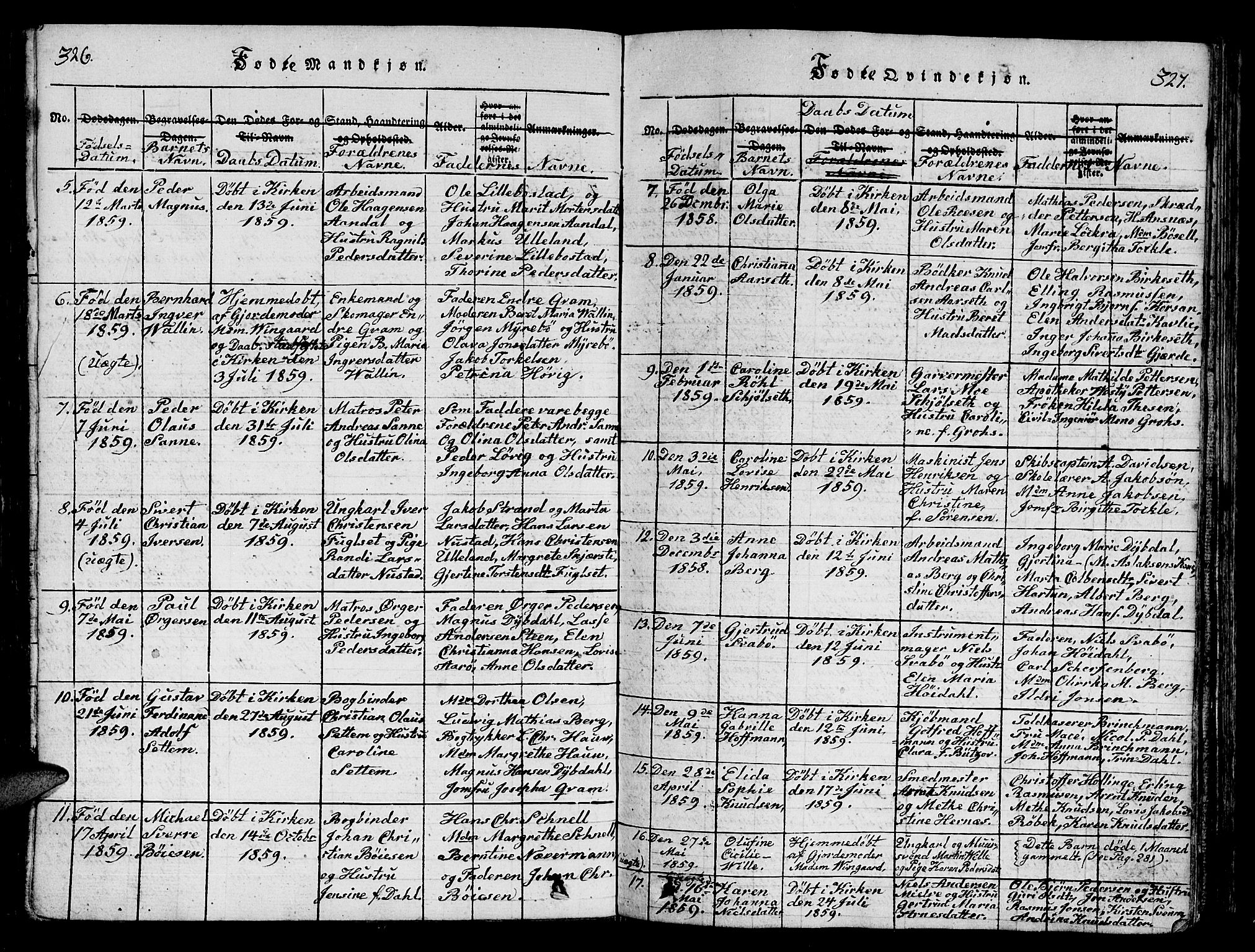 Ministerialprotokoller, klokkerbøker og fødselsregistre - Møre og Romsdal, AV/SAT-A-1454/558/L0700: Parish register (copy) no. 558C01, 1818-1868, p. 326-327