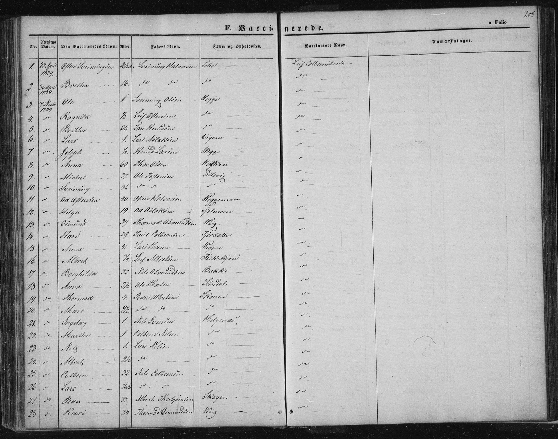 Suldal sokneprestkontor, AV/SAST-A-101845/01/IV/L0008: Parish register (official) no. A 8, 1836-1853, p. 208