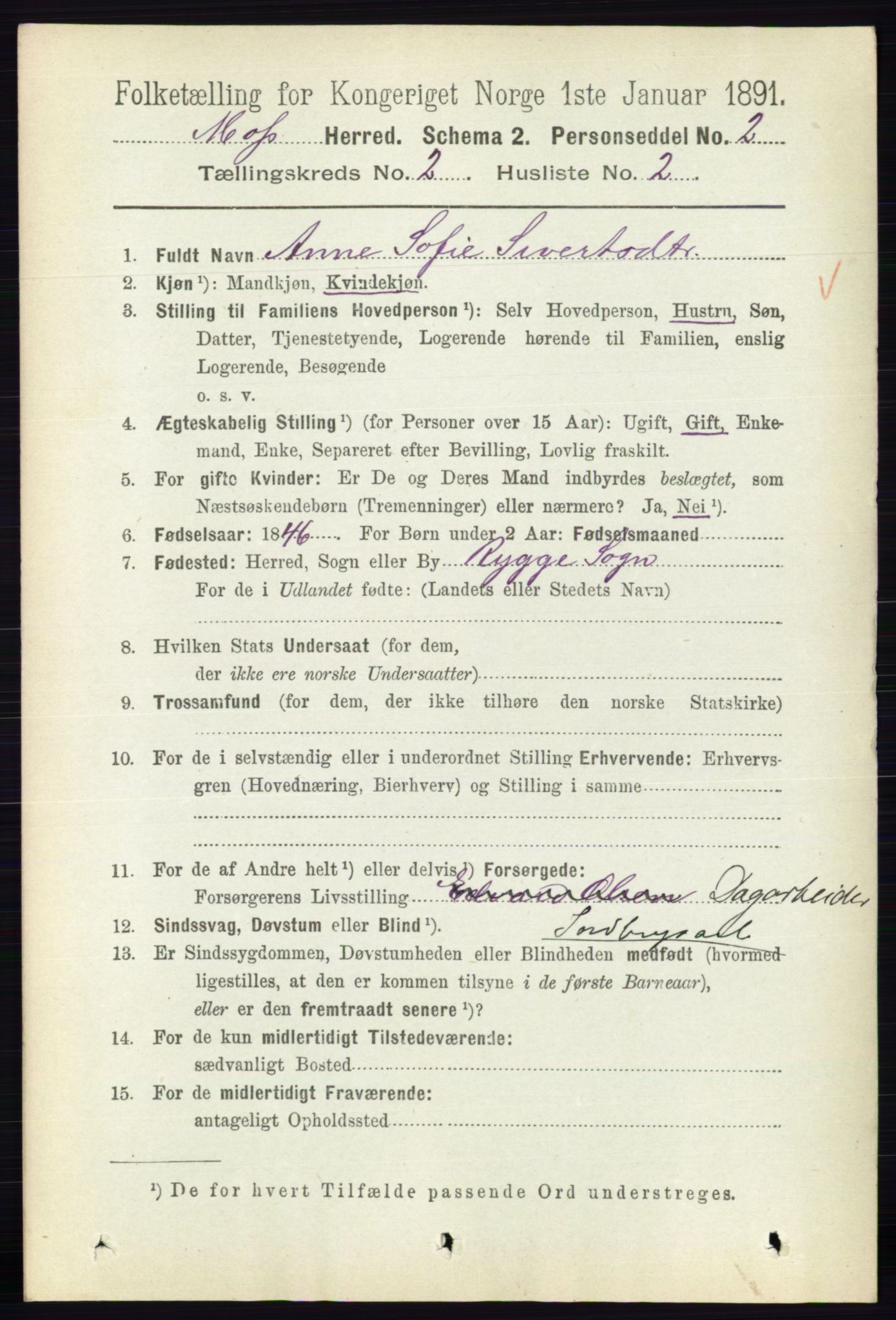 RA, 1891 Census for 0194 Moss, 1891, p. 856