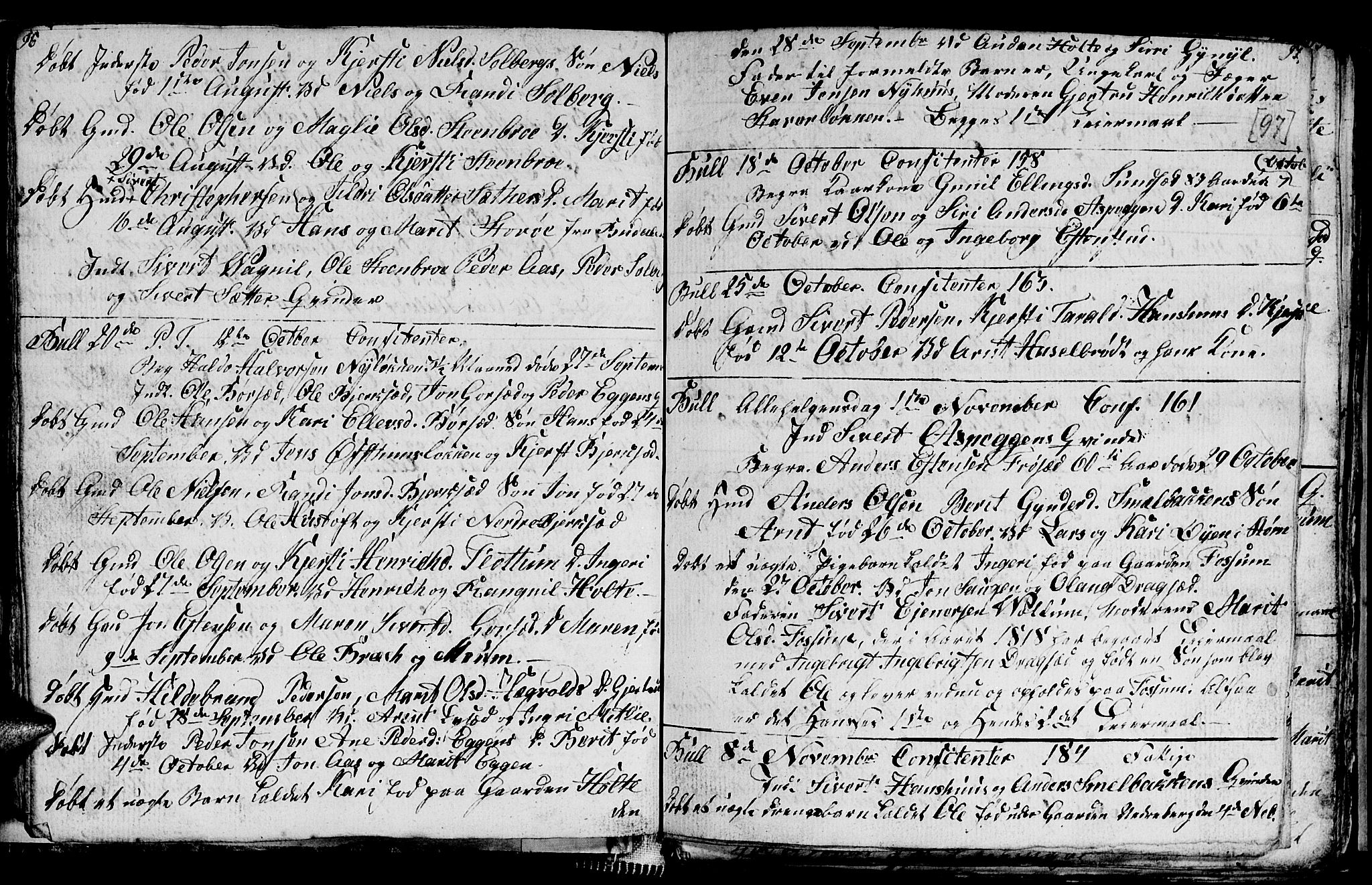 Ministerialprotokoller, klokkerbøker og fødselsregistre - Sør-Trøndelag, SAT/A-1456/689/L1042: Parish register (copy) no. 689C01, 1812-1841, p. 96-97
