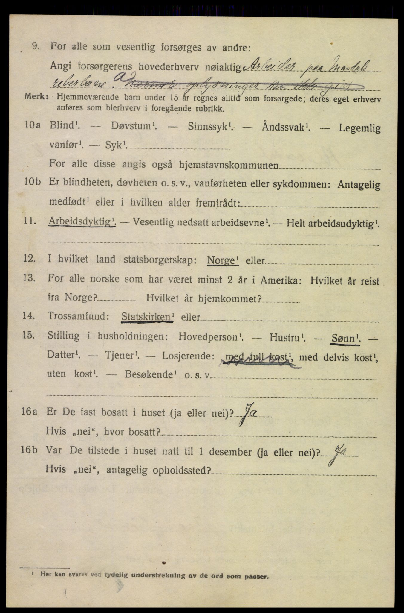 SAK, 1920 census for Mandal, 1920, p. 4786