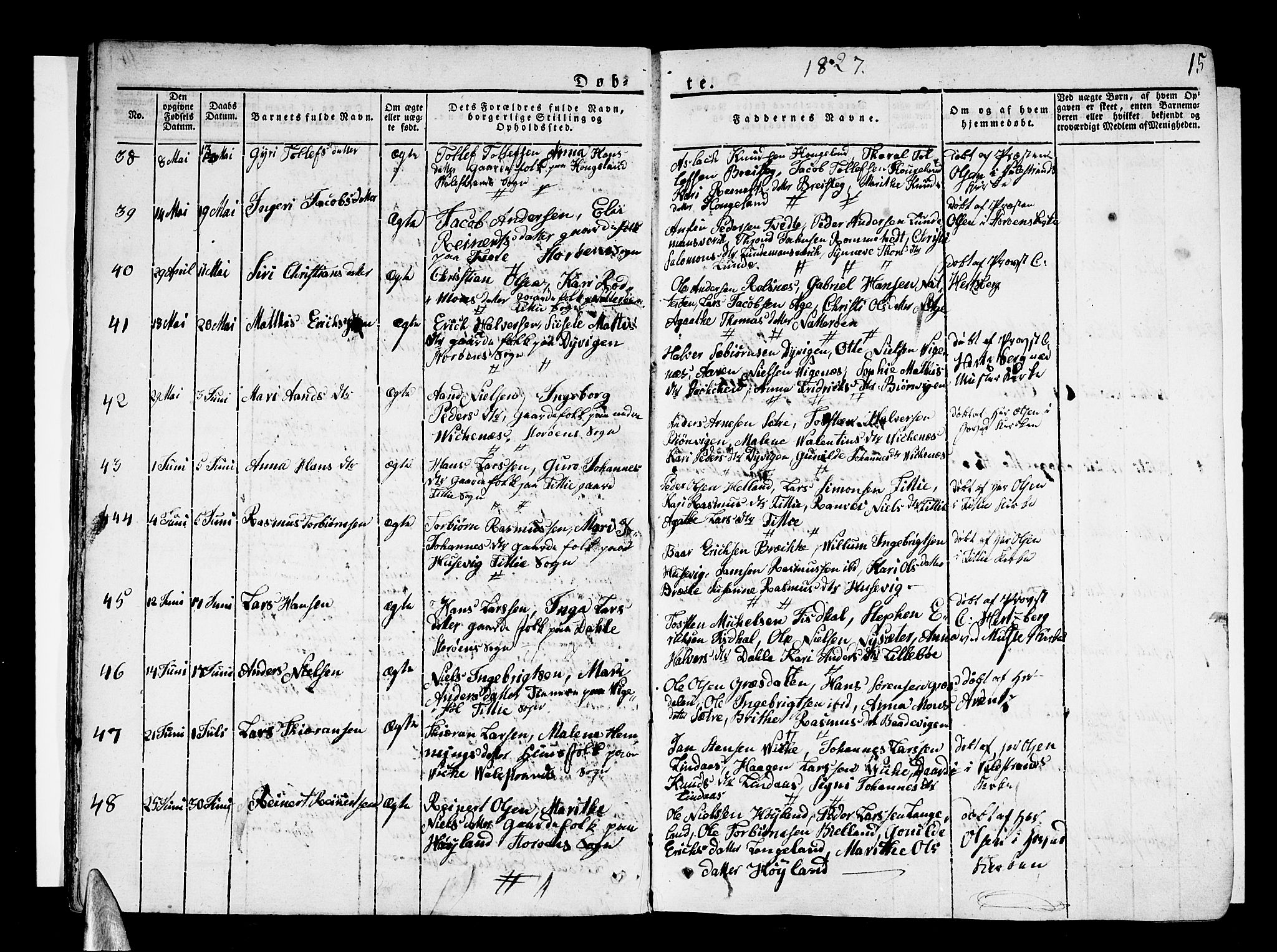 Stord sokneprestembete, AV/SAB-A-78201/H/Haa: Parish register (official) no. A 6, 1826-1840, p. 15