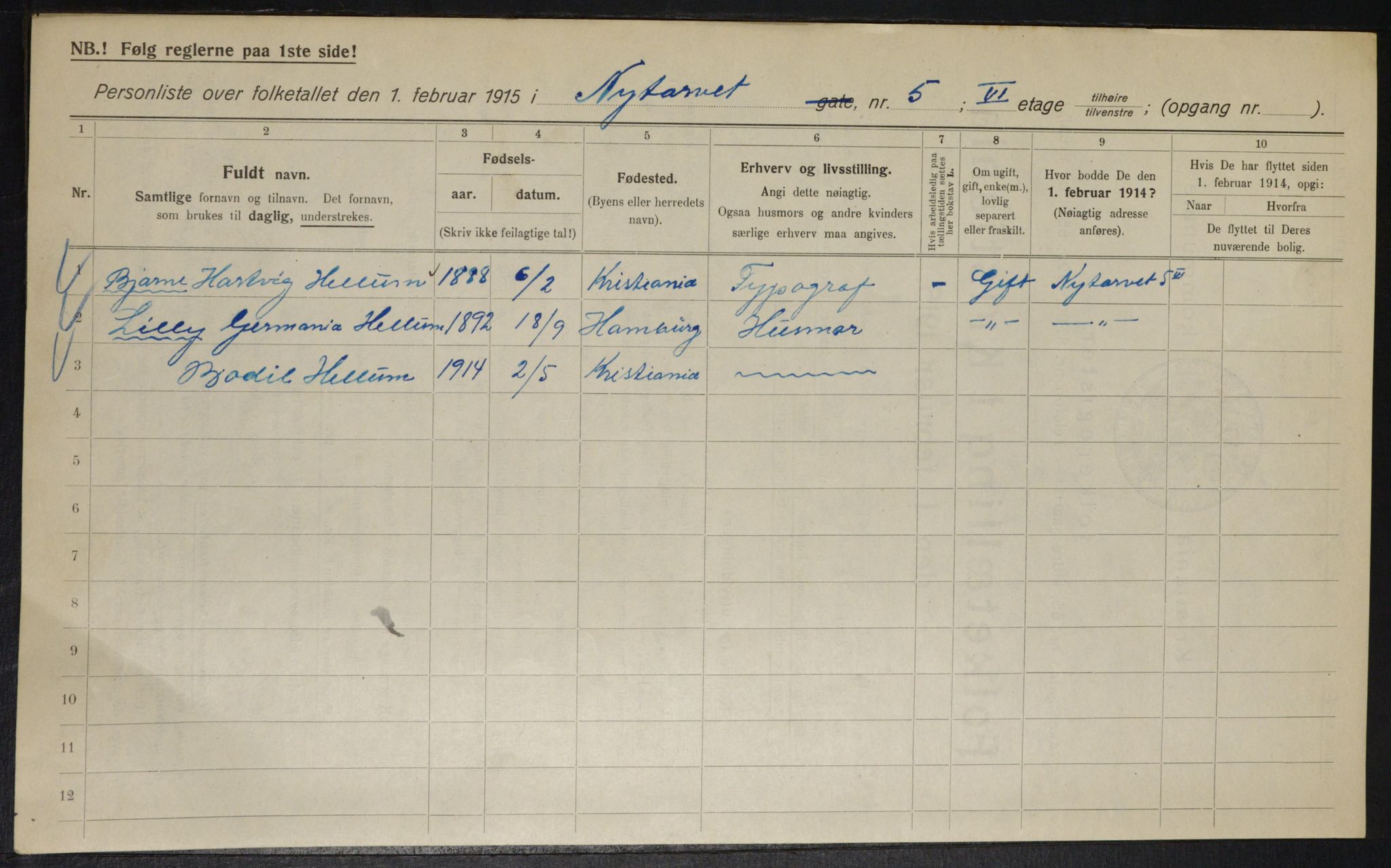 OBA, Municipal Census 1915 for Kristiania, 1915, p. 73527