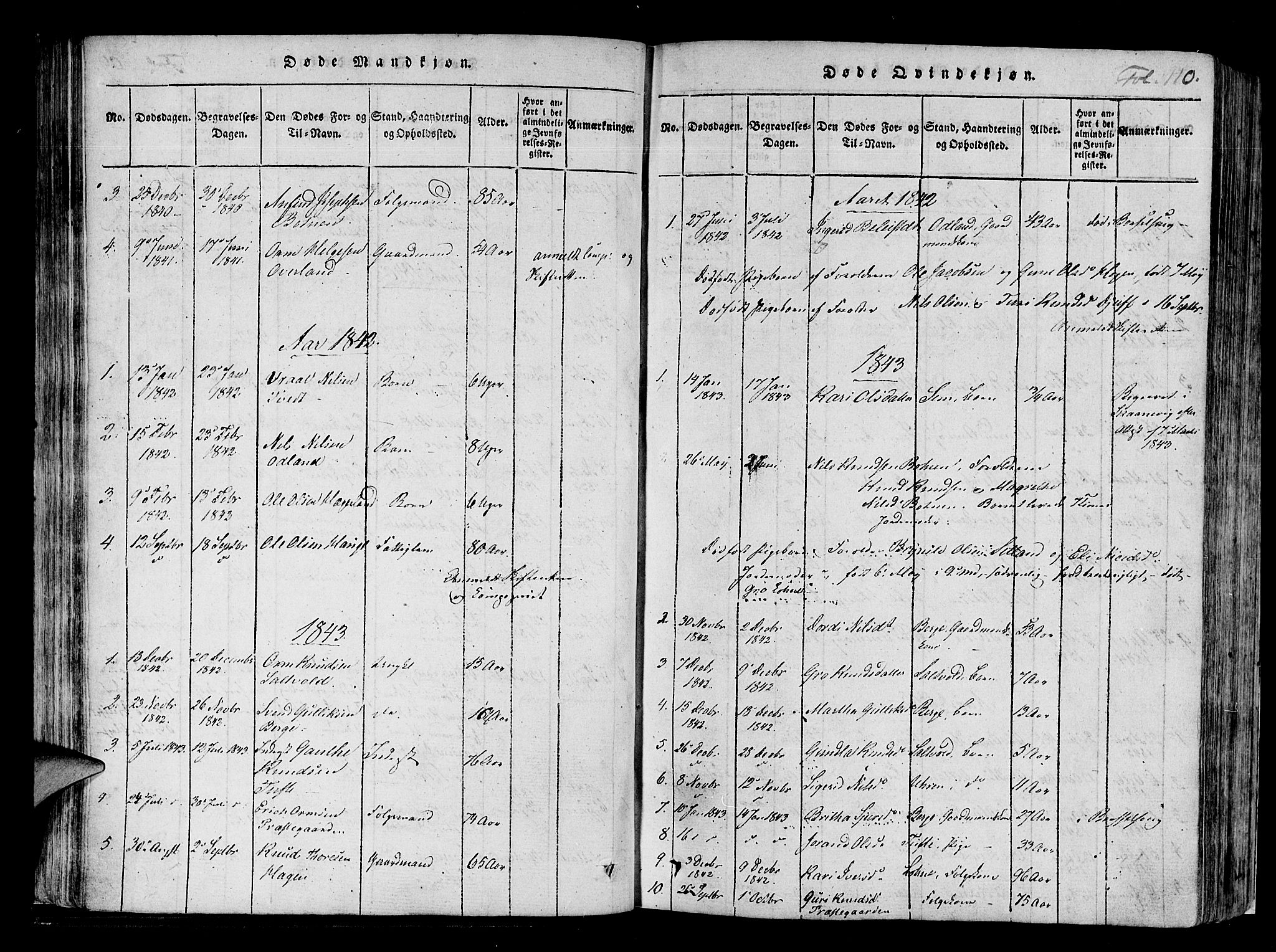 Røldal sokneprestembete, SAB/A-100247: Parish register (official) no. A 2, 1817-1856, p. 110