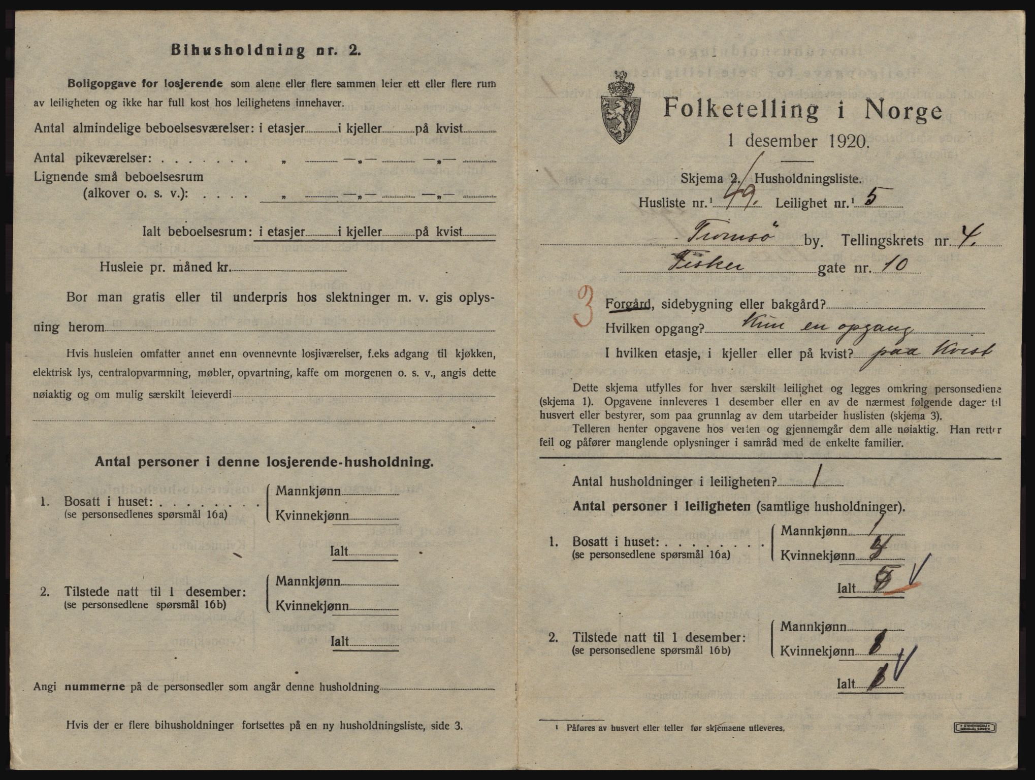 SATØ, 1920 census for Tromsø, 1920, p. 3613