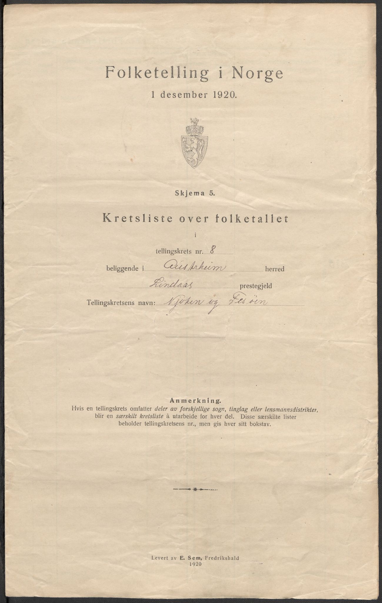 SAB, 1920 census for Austrheim, 1920, p. 26