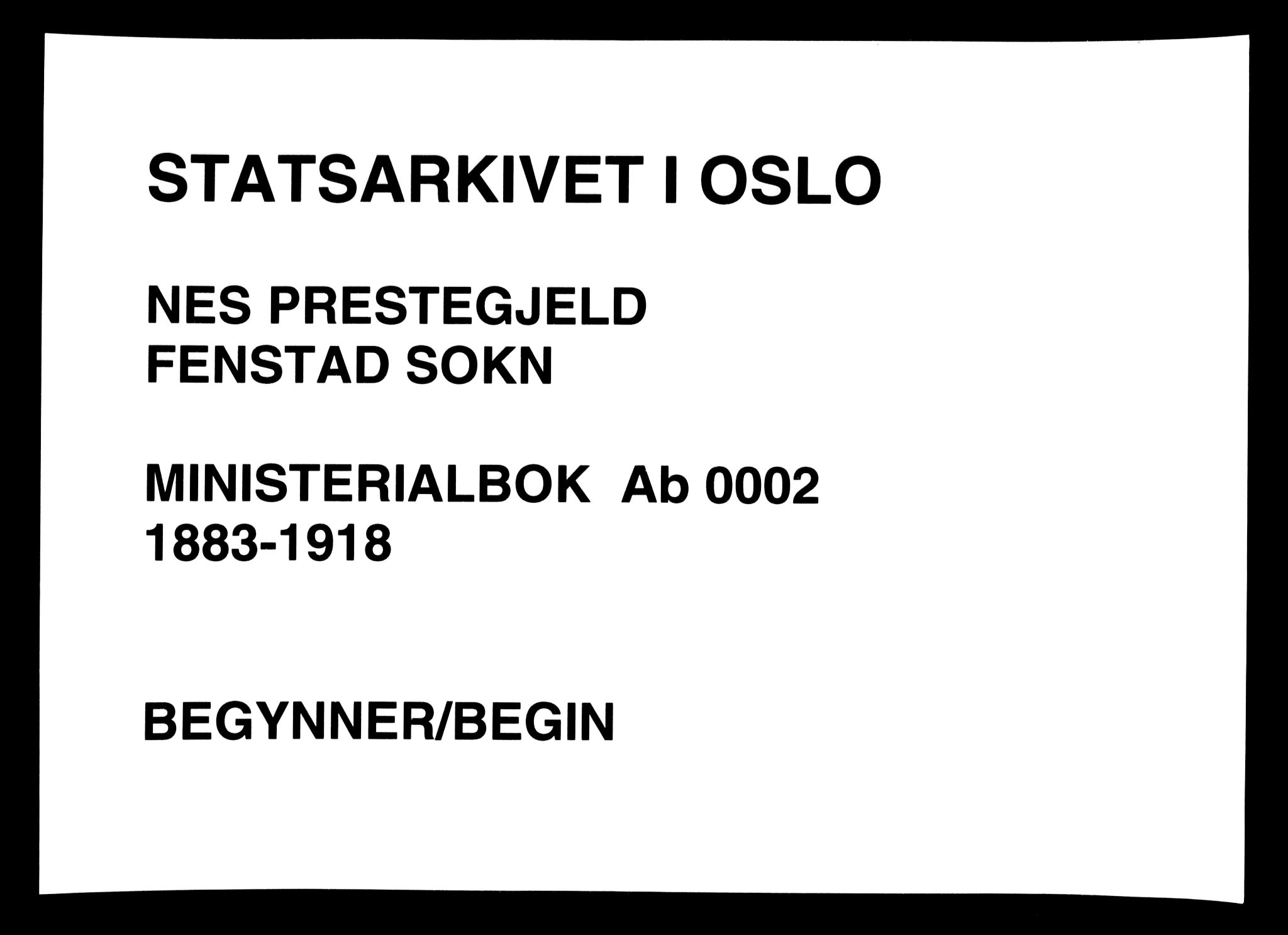 Nes prestekontor Kirkebøker, SAO/A-10410/F/Fb/L0002: Parish register (official) no. II 2, 1883-1918