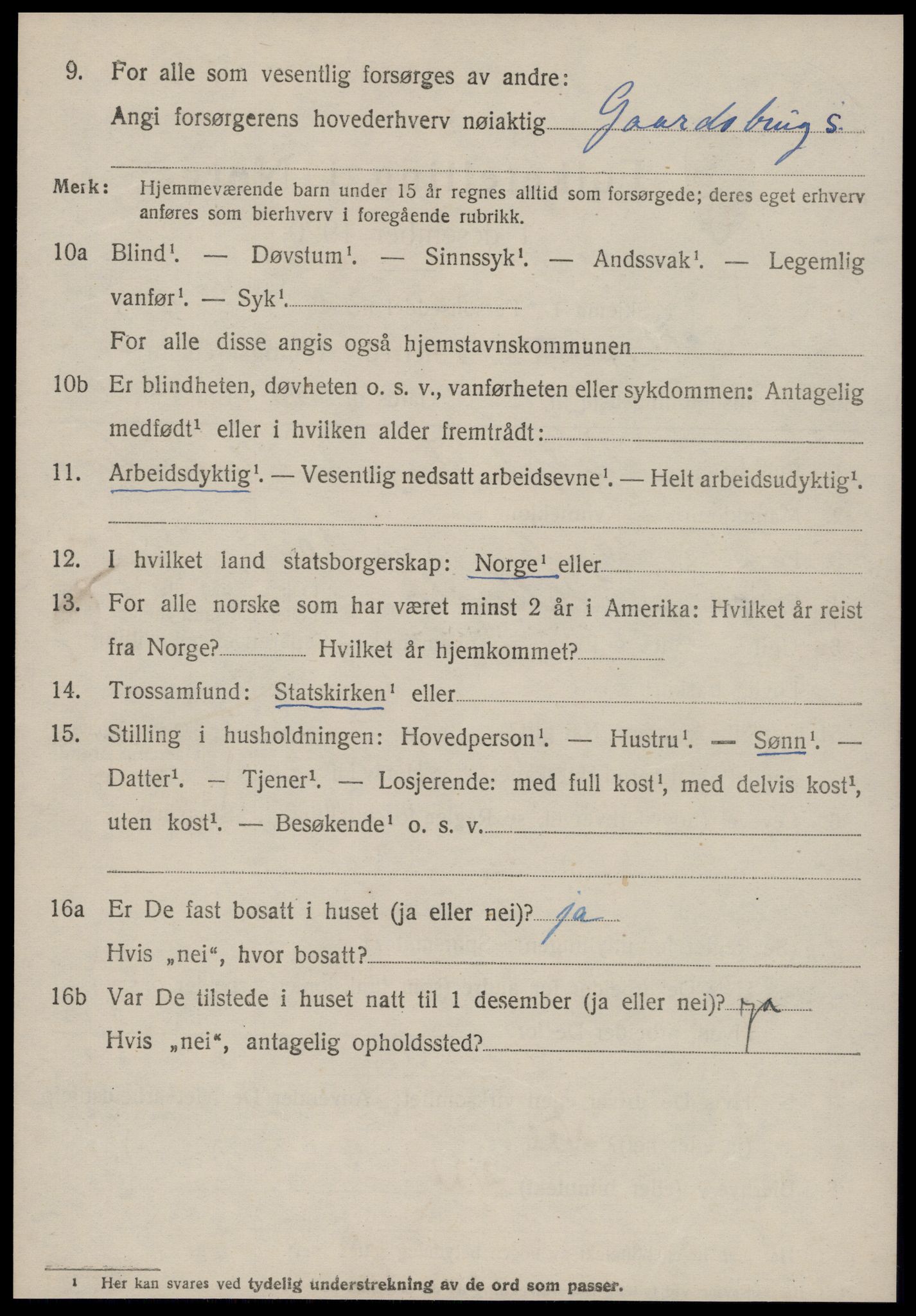 SAT, 1920 census for Borgund, 1920, p. 11263