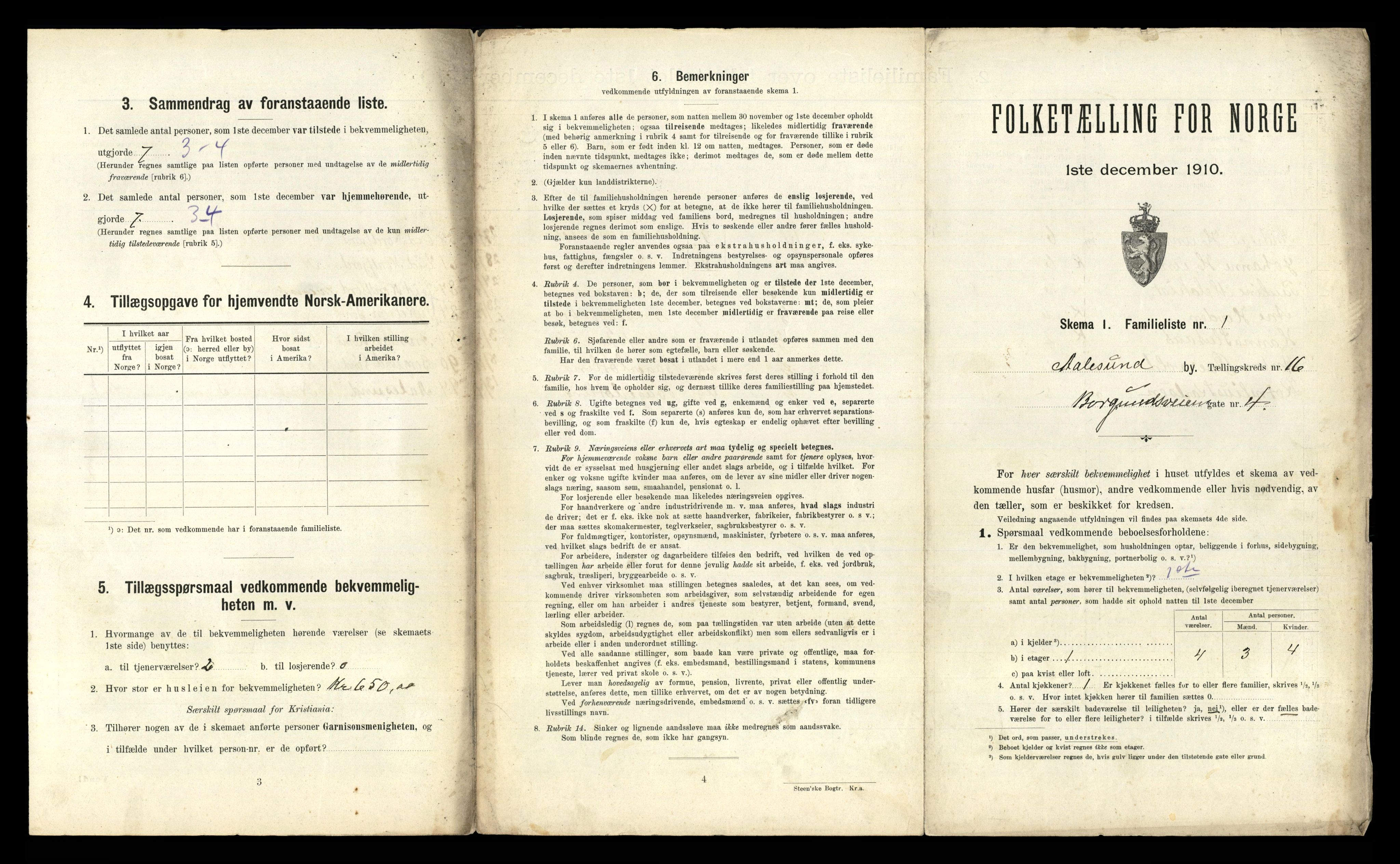 RA, 1910 census for Ålesund, 1910, p. 6077