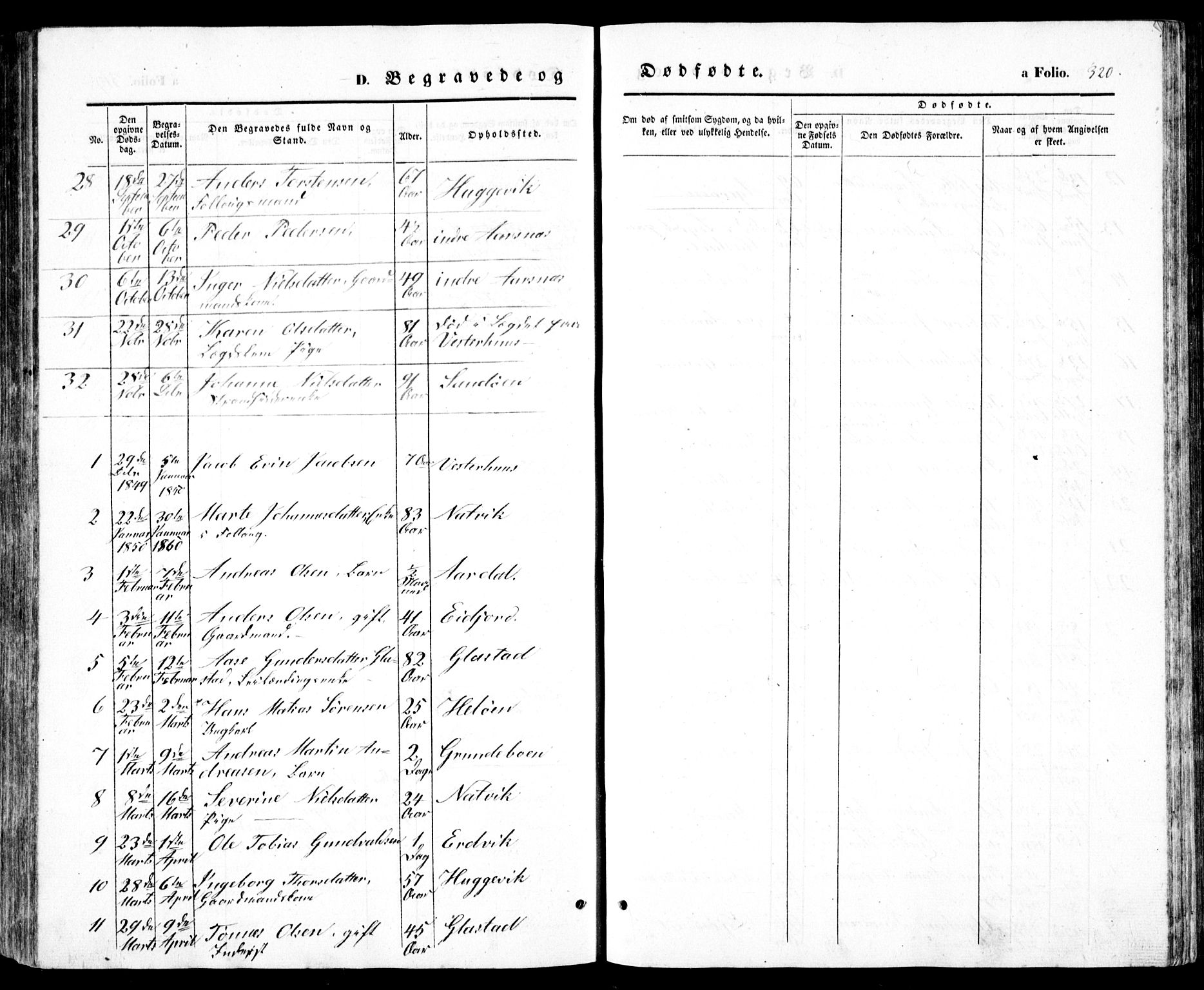 Høvåg sokneprestkontor, SAK/1111-0025/F/Fb/L0002: Parish register (copy) no. B 2, 1847-1869, p. 320