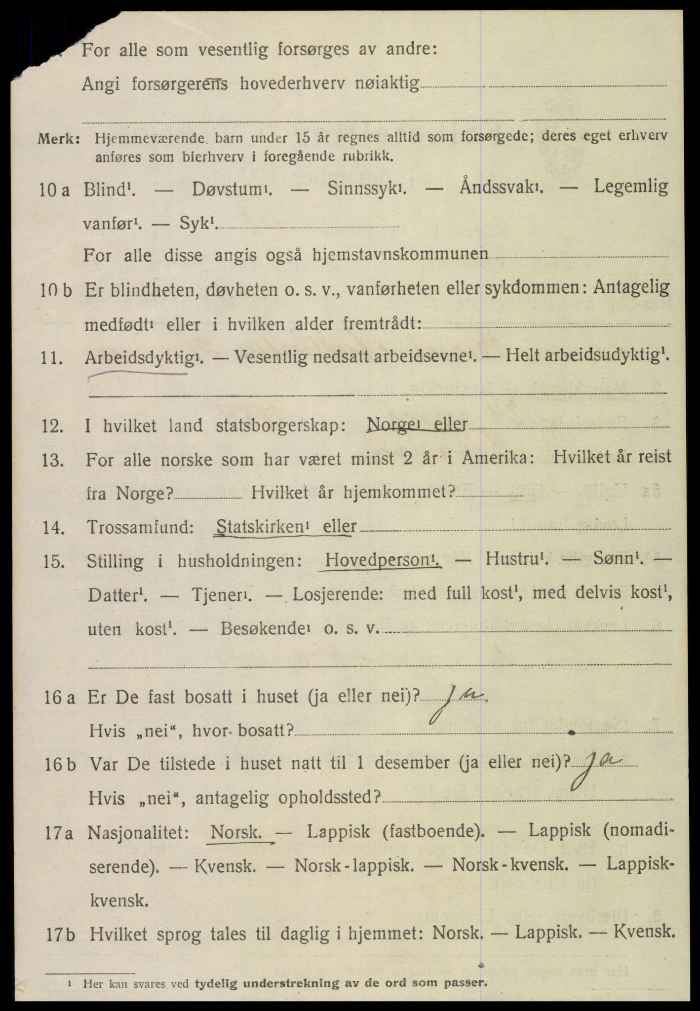 SAT, 1920 census for Snåsa, 1920, p. 1533