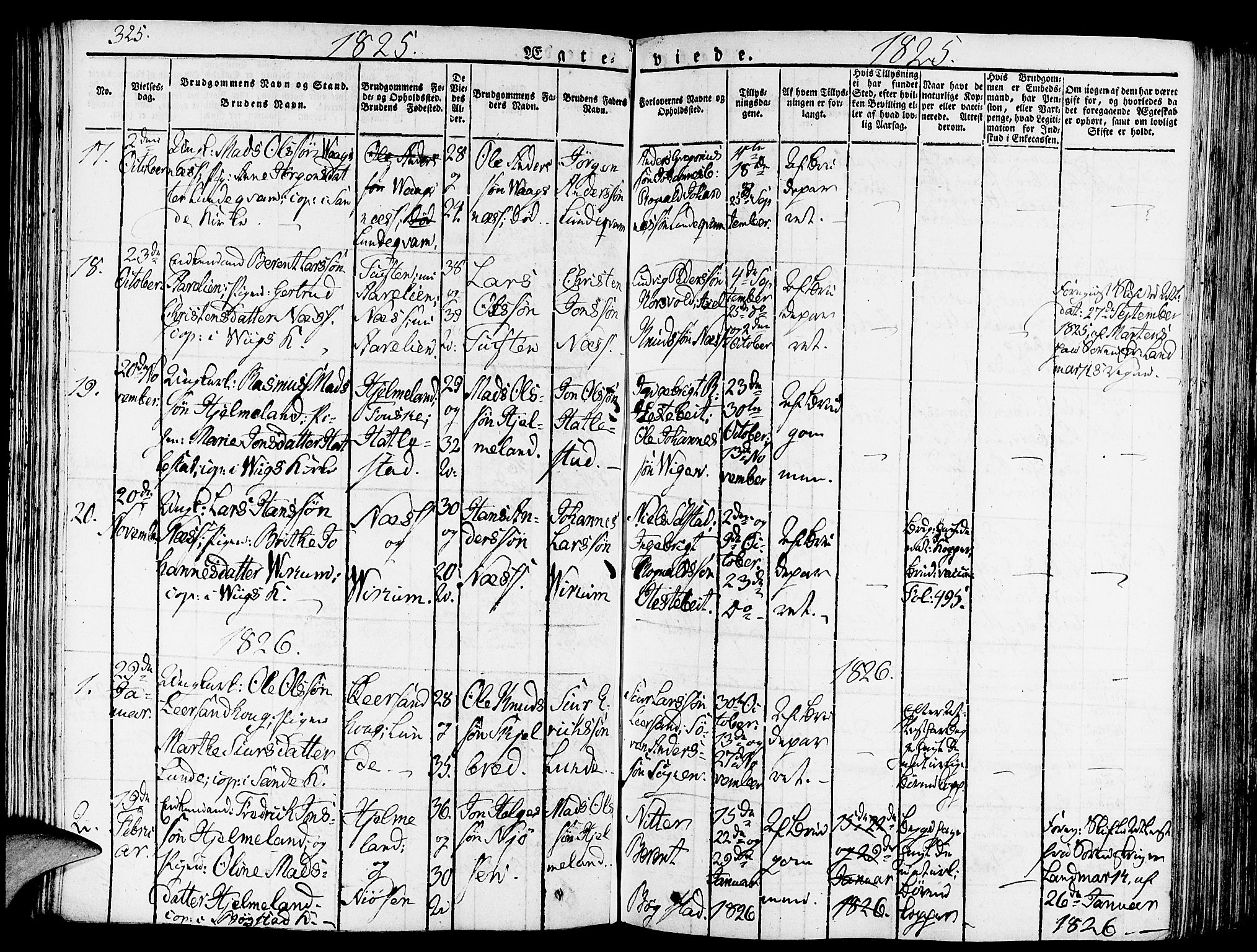 Gaular sokneprestembete, SAB/A-80001/H/Haa: Parish register (official) no. A 3, 1821-1840, p. 325