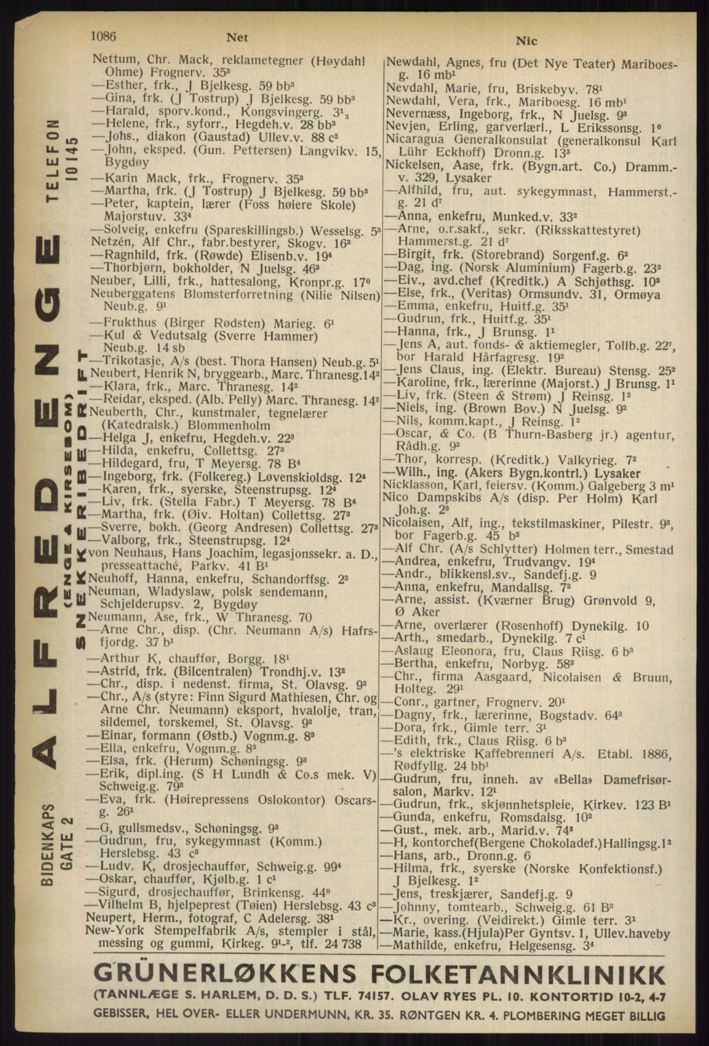 Kristiania/Oslo adressebok, PUBL/-, 1937, p. 1086