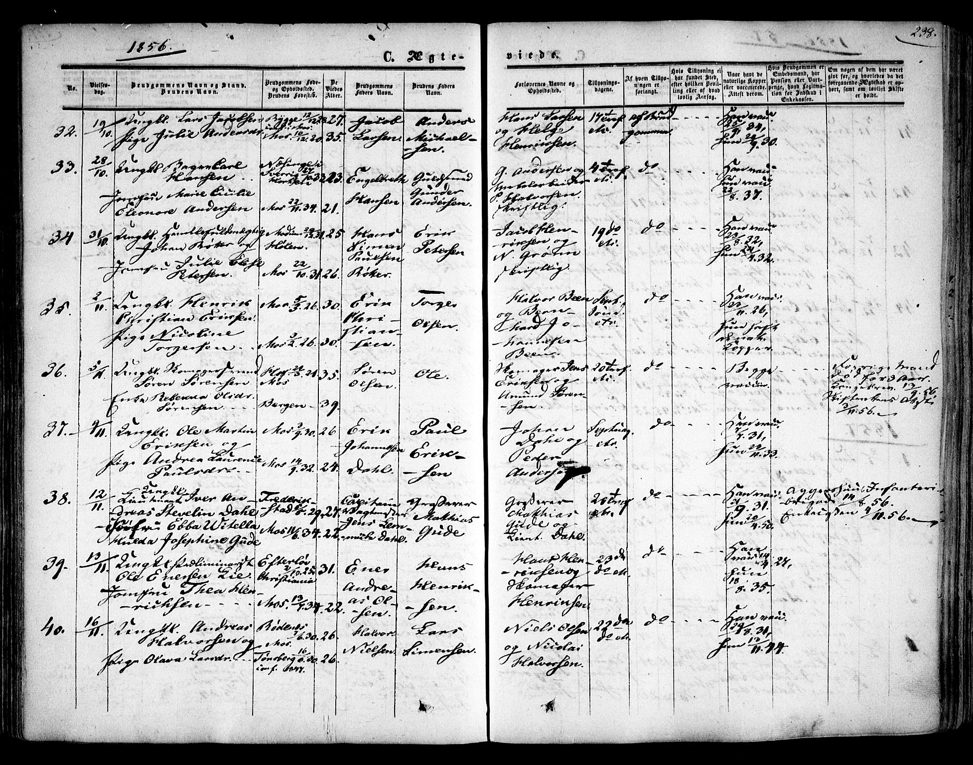Moss prestekontor Kirkebøker, AV/SAO-A-2003/F/Fa/L0008: Parish register (official) no. I 8, 1852-1869, p. 238