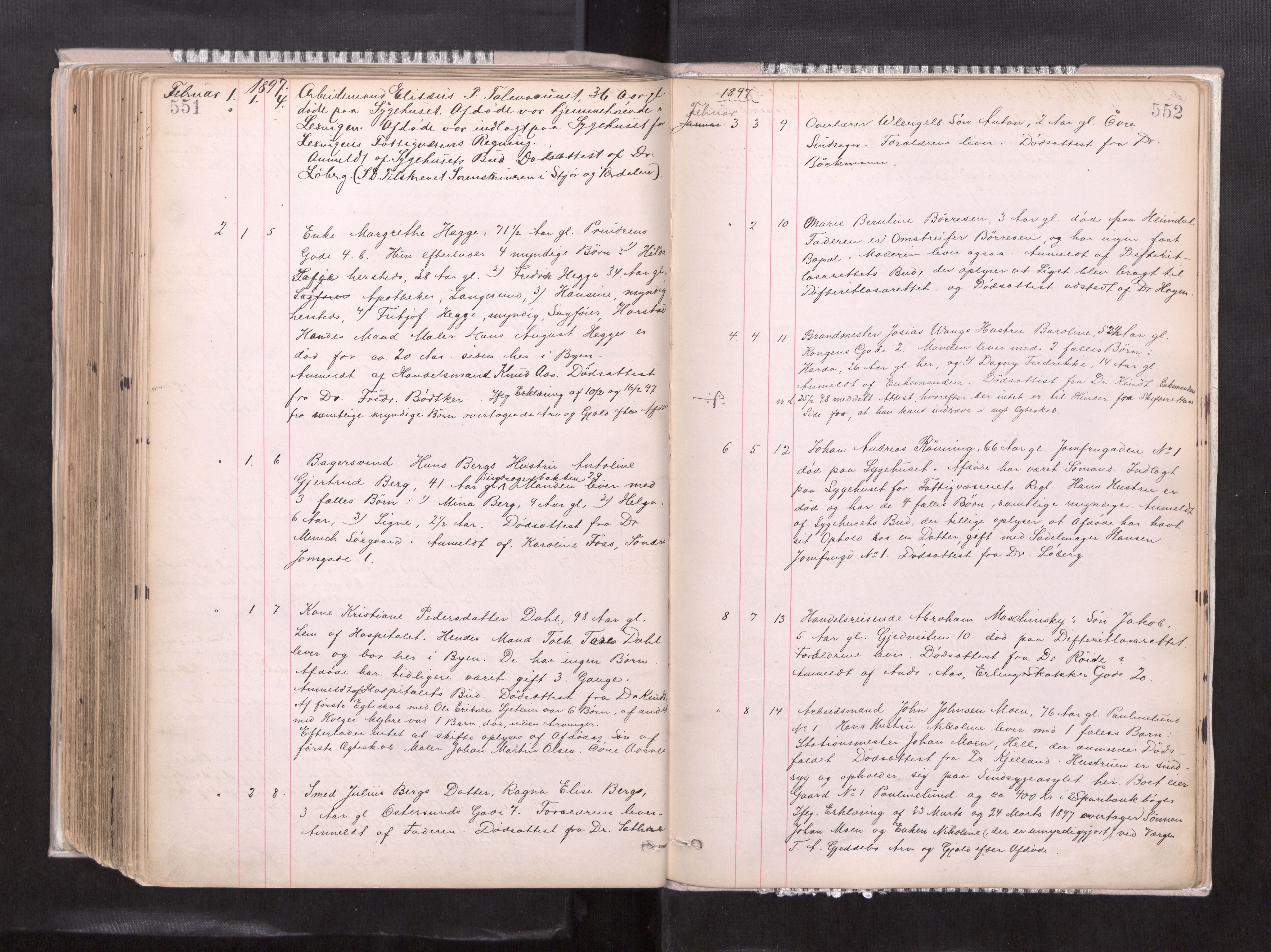 Trondheim byfogd, AV/SAT-A-0003/1/3/3L/L0004: Dødsanmeldelsesprotokoll, 1891-1897, p. 551-552